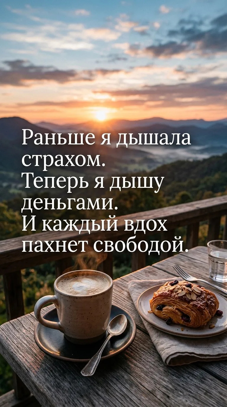 Я перестала выживать. Теперь каждая заработанная купюра — это мой вдох. На выдохе я отпускаю страх, 