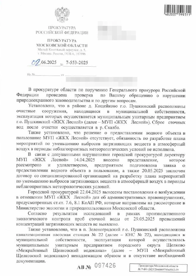 Жители Пушкинского округа снова жалуются на канализационные сбросы в реку Скалба — проб...