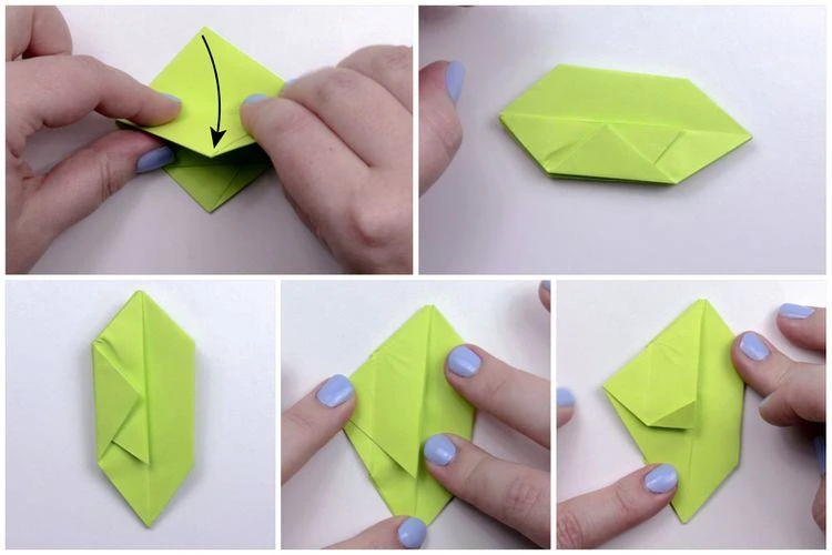 Начало мастер-класса, как сделать 3D-яблоко в технике оригами
