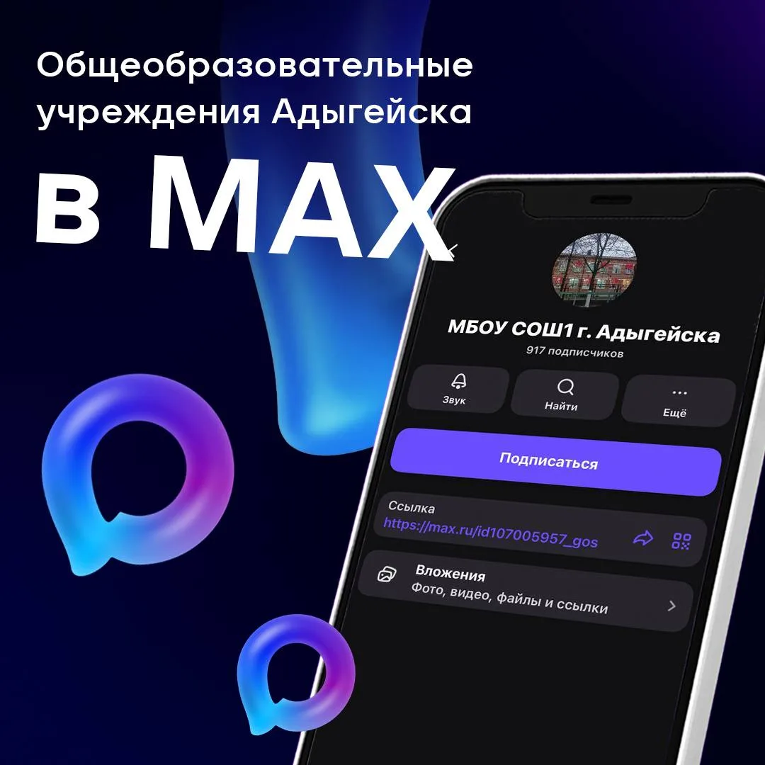 📚 Общеобразовательные учреждения Адыгейска ведут каналы в МАХ.