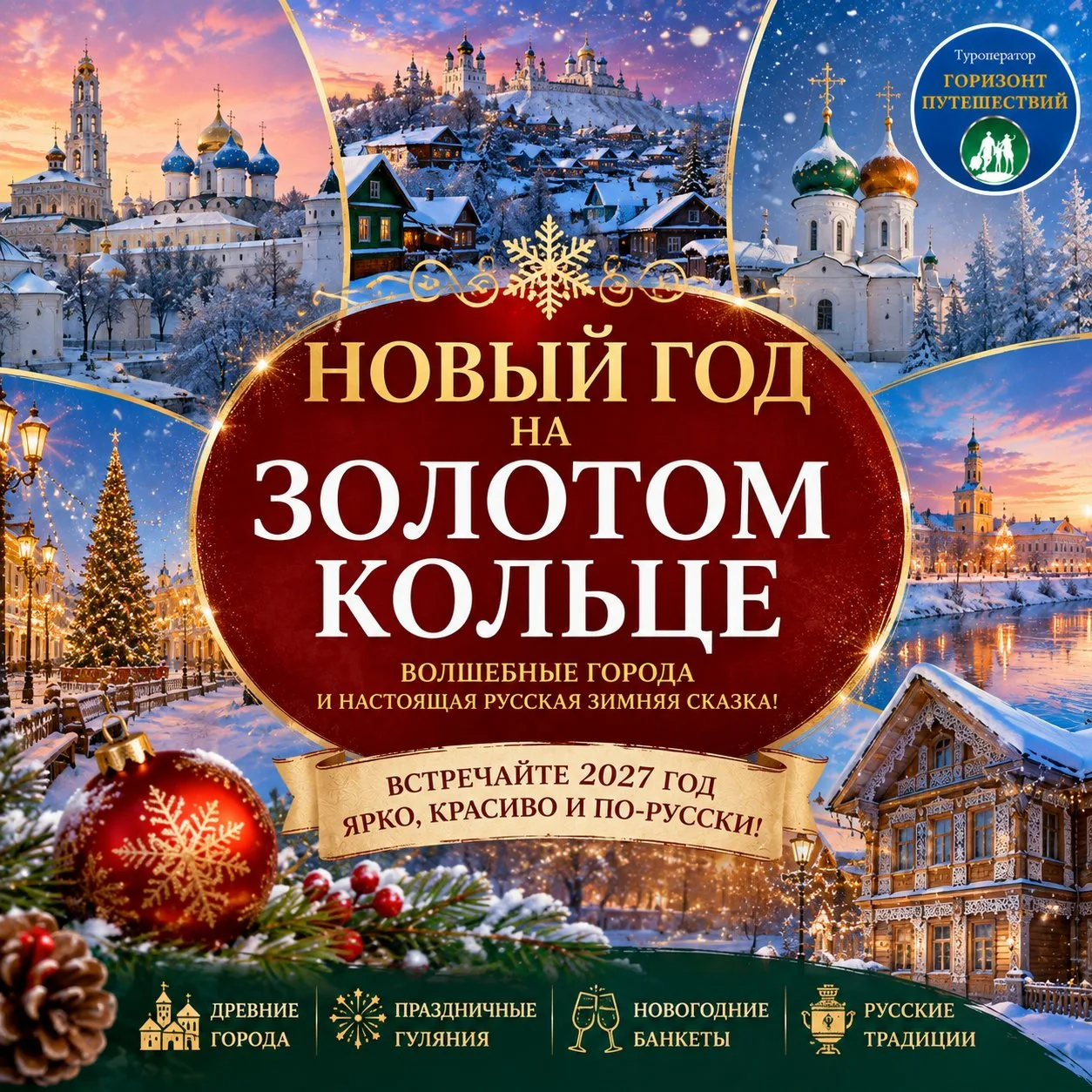 🎄✨ НОВЫЙ ГОД НА ЗОЛОТОМ КОЛЬЦЕ — 5 СПОСОБОВ НАЧАТЬ 2027 ГОД КРАСИВО