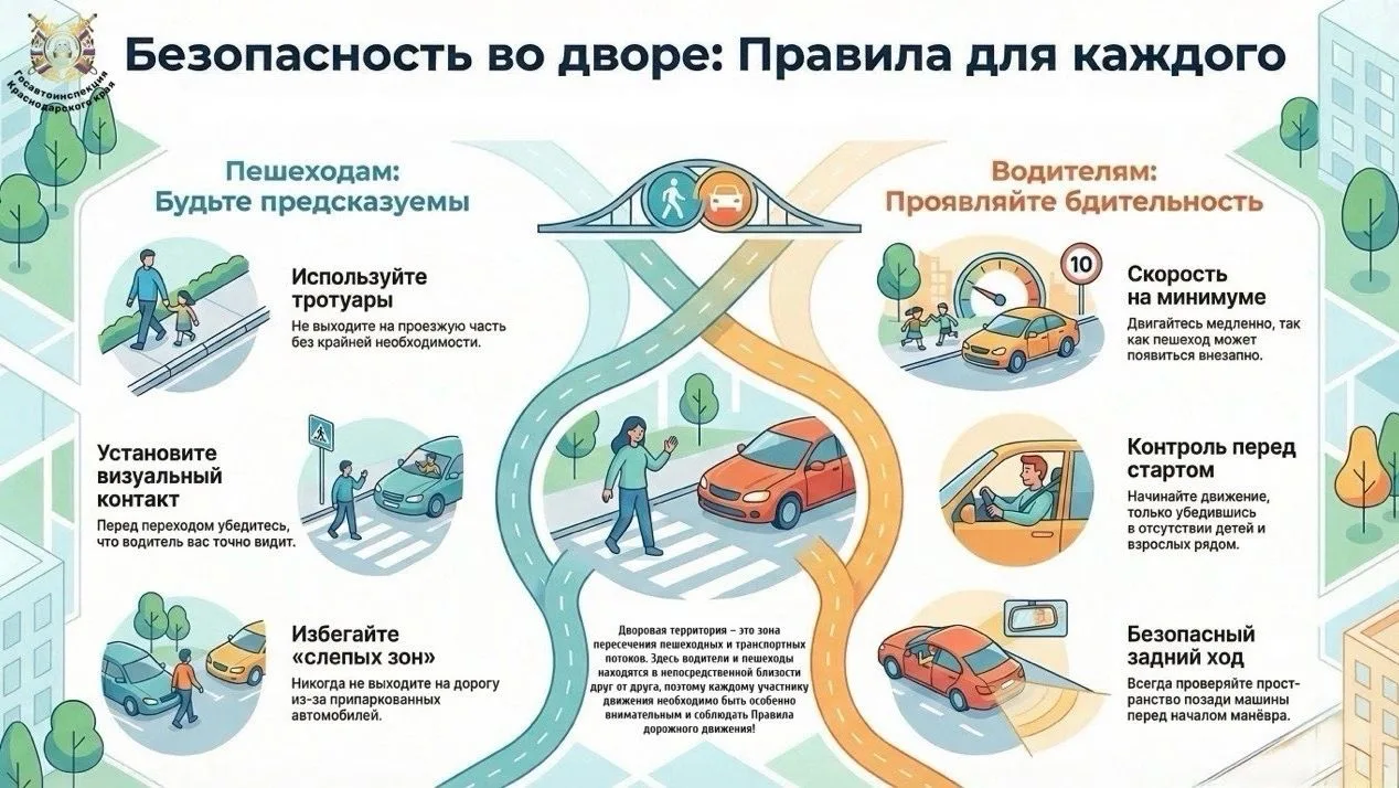 Госавтоинспекция Кубани подготовила профилактическую карточку о безопасности на дворовы...