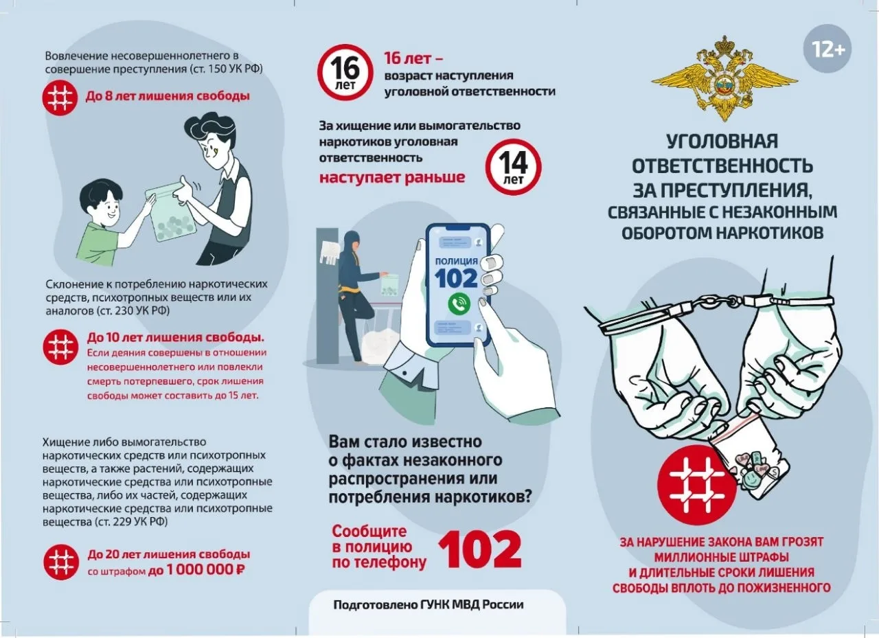 🔴Знайте! Понимайте! Помните!
За преступления, связанные с незаконным оборотом наркотиков - наступае