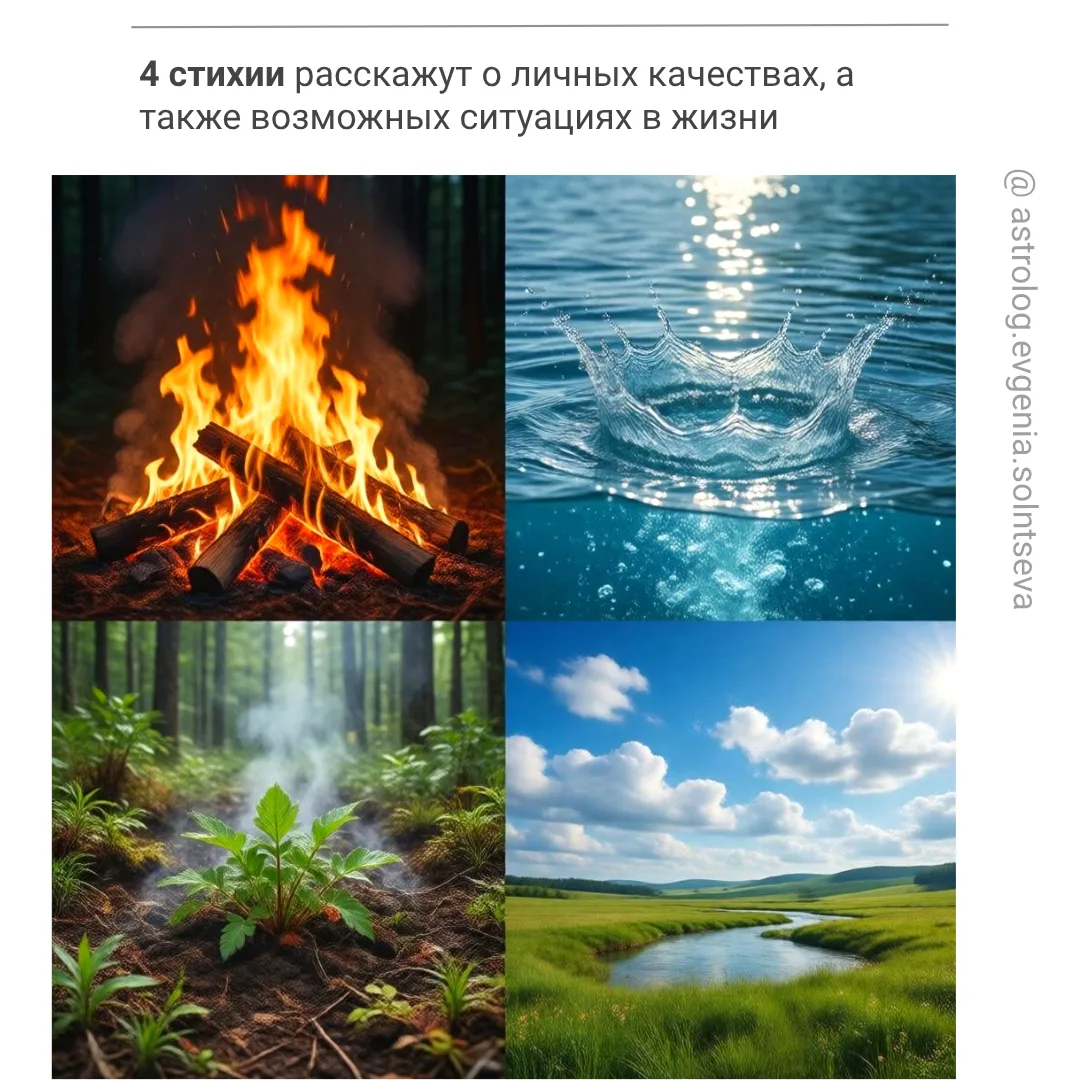 4 стихии расскажут о личных качествах, а также возможных ситуациях в жизни