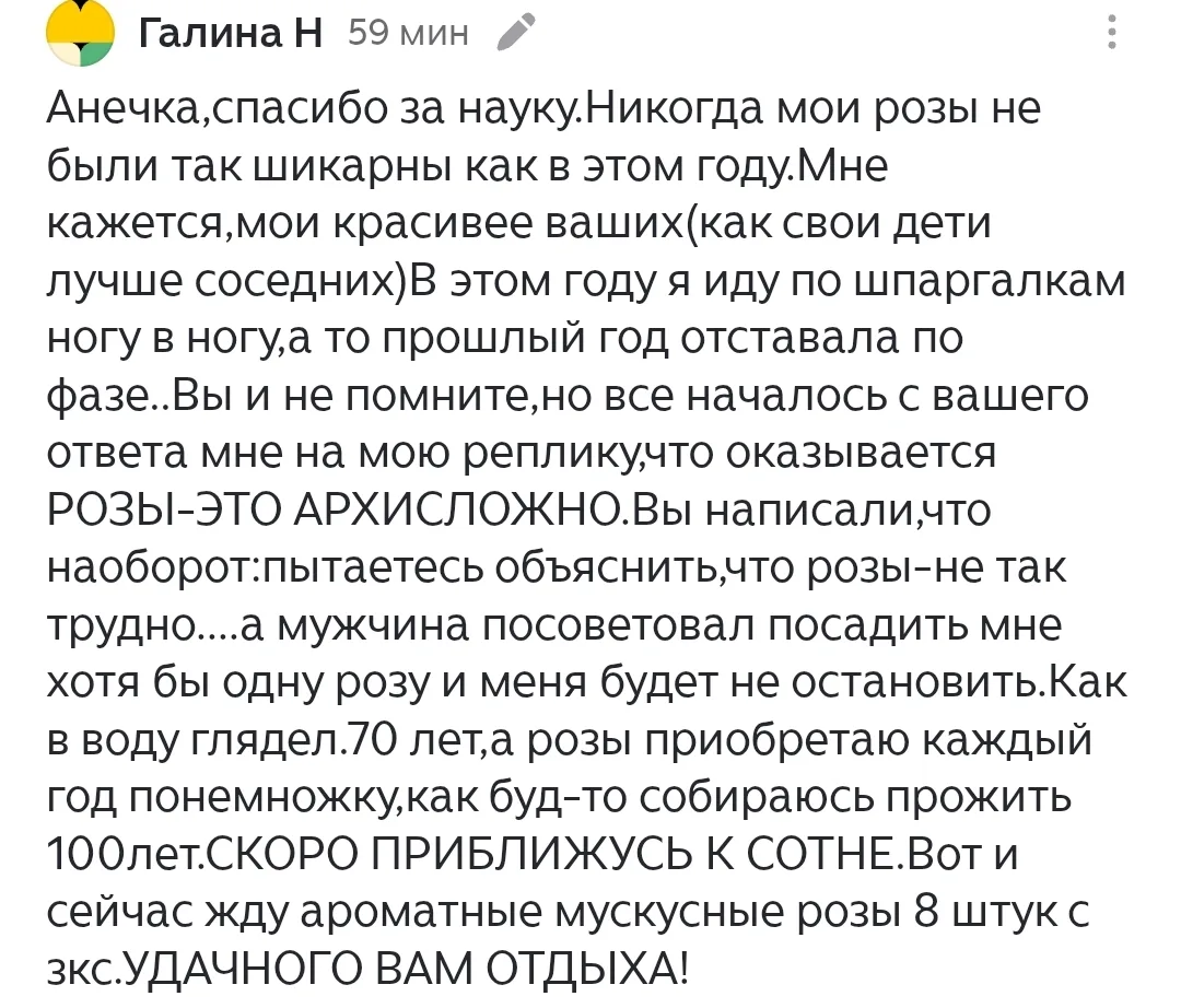 🌹И снова тот случай, когда грех не поделиться таким комментарием  😍