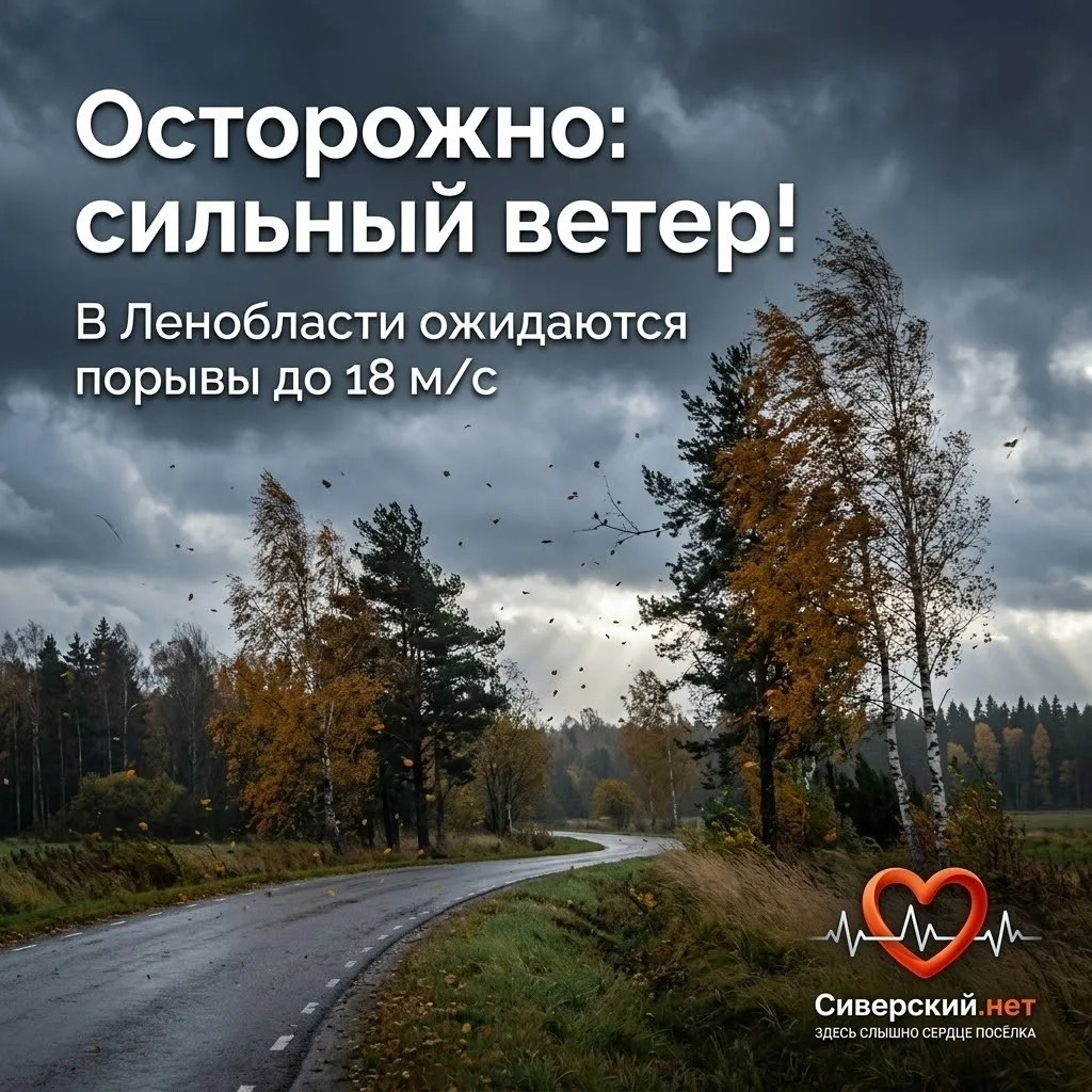 🌬 В Ленобласть пришёл порывистый ветер.