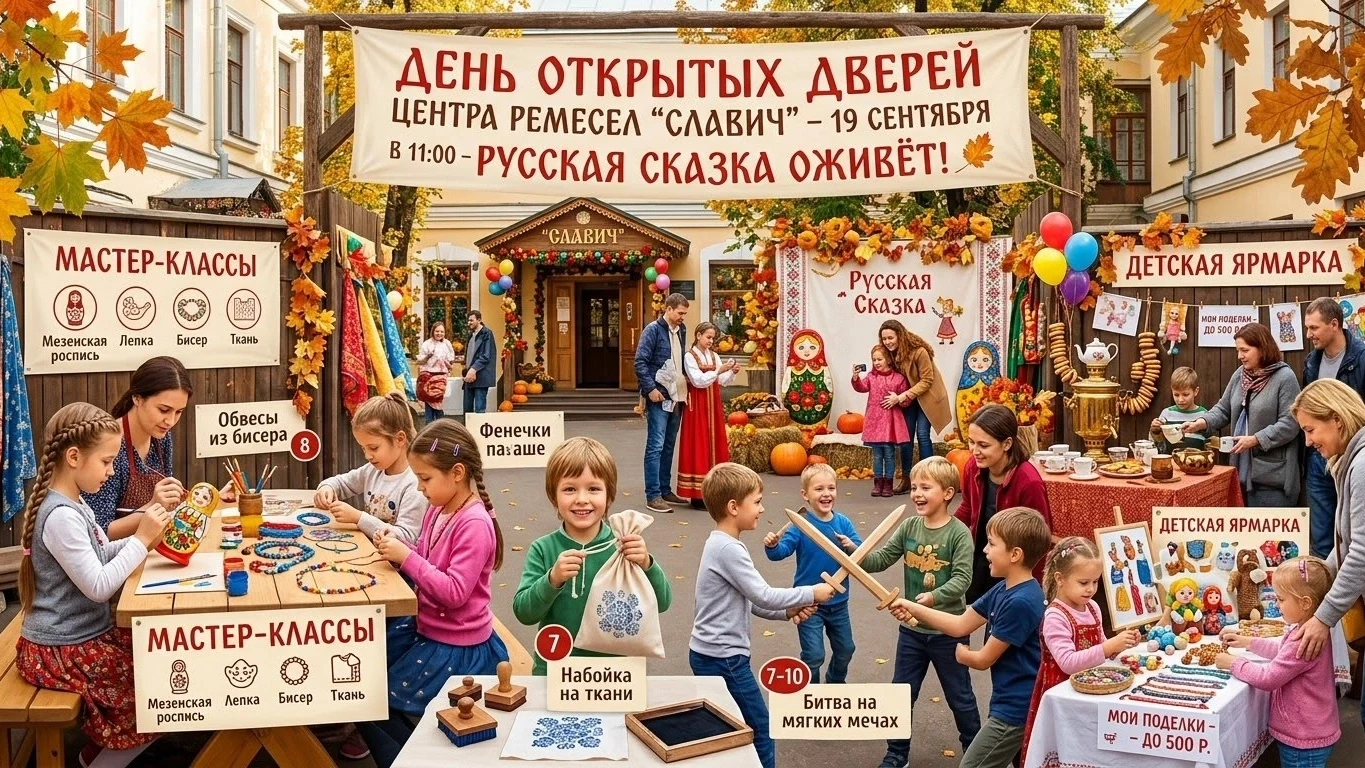 🍄🍁19 сентября 10:00 День открытых дверей Центра ремесел "Славич"