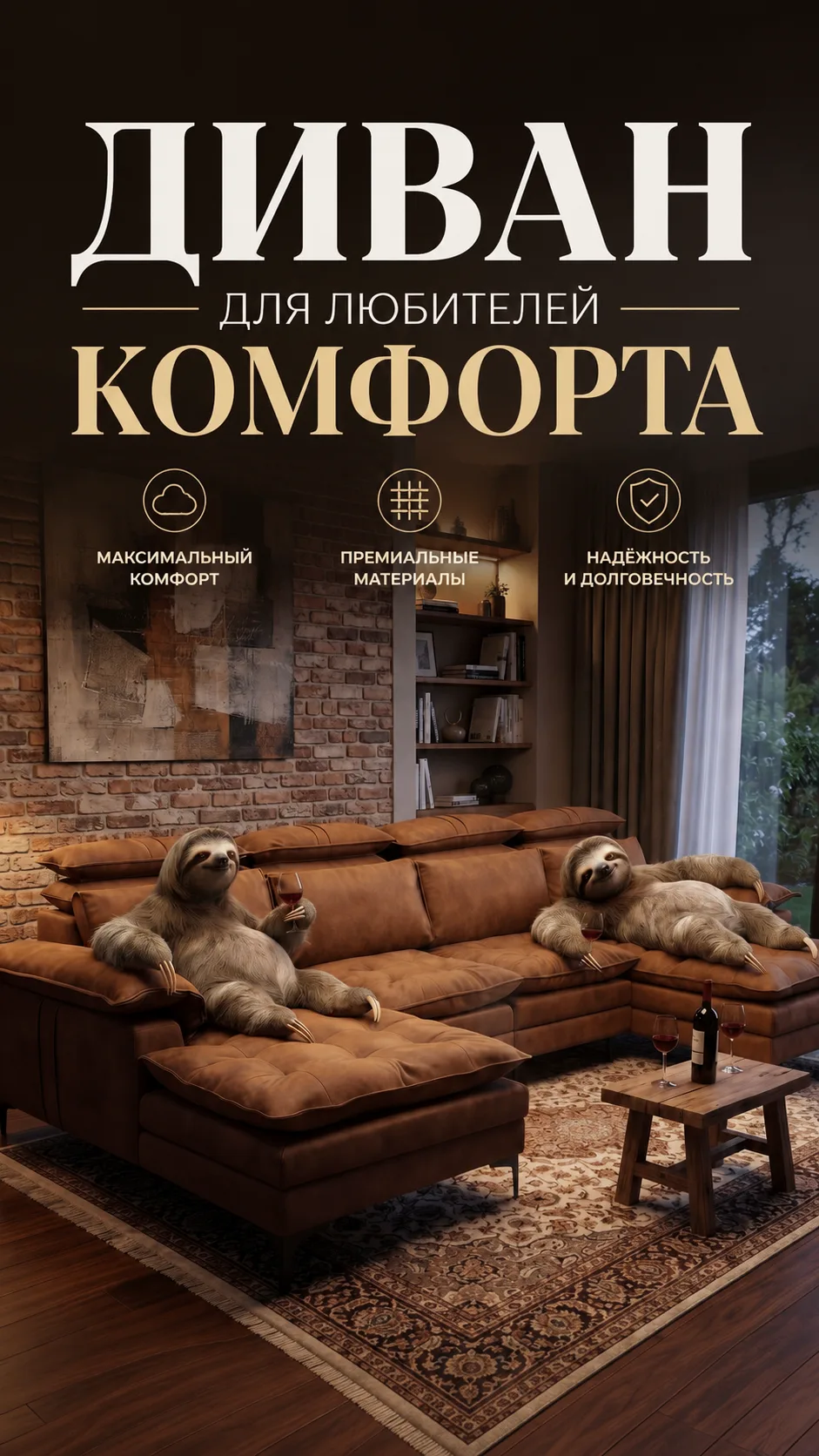 Внимание! Объявление для тех кто любит комфорт. План на вечер: 10/10 🦥🍷