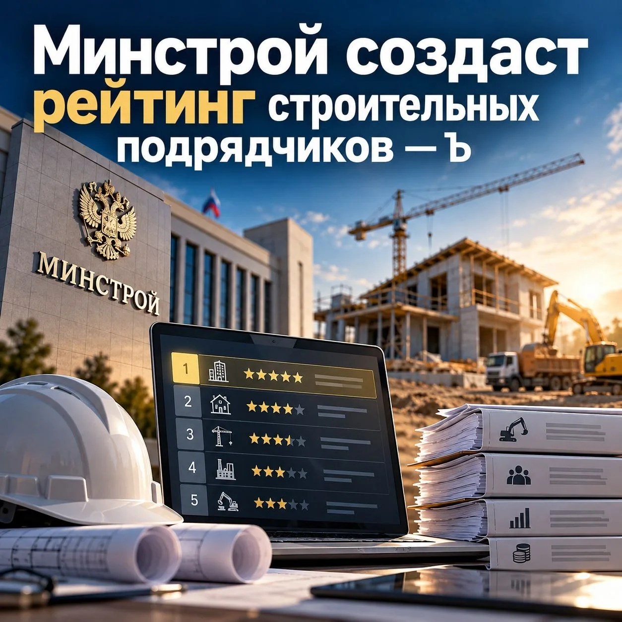 📌Минстрой создаст рейтинг строительных подрядчиков — Ъ