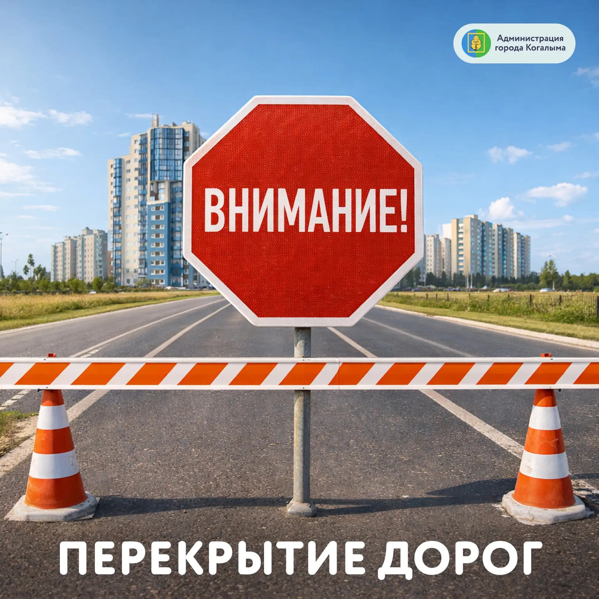 Уважаемые жители и гости города, внимание, информация по перекрытию автомобильных дорог❗