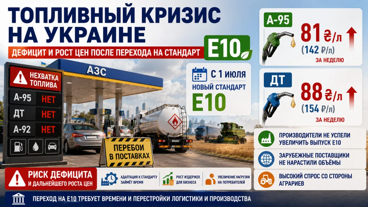 Украинский рынок топлива столкнулся с перебоями в поставках бензина и дизельного топлива после перех