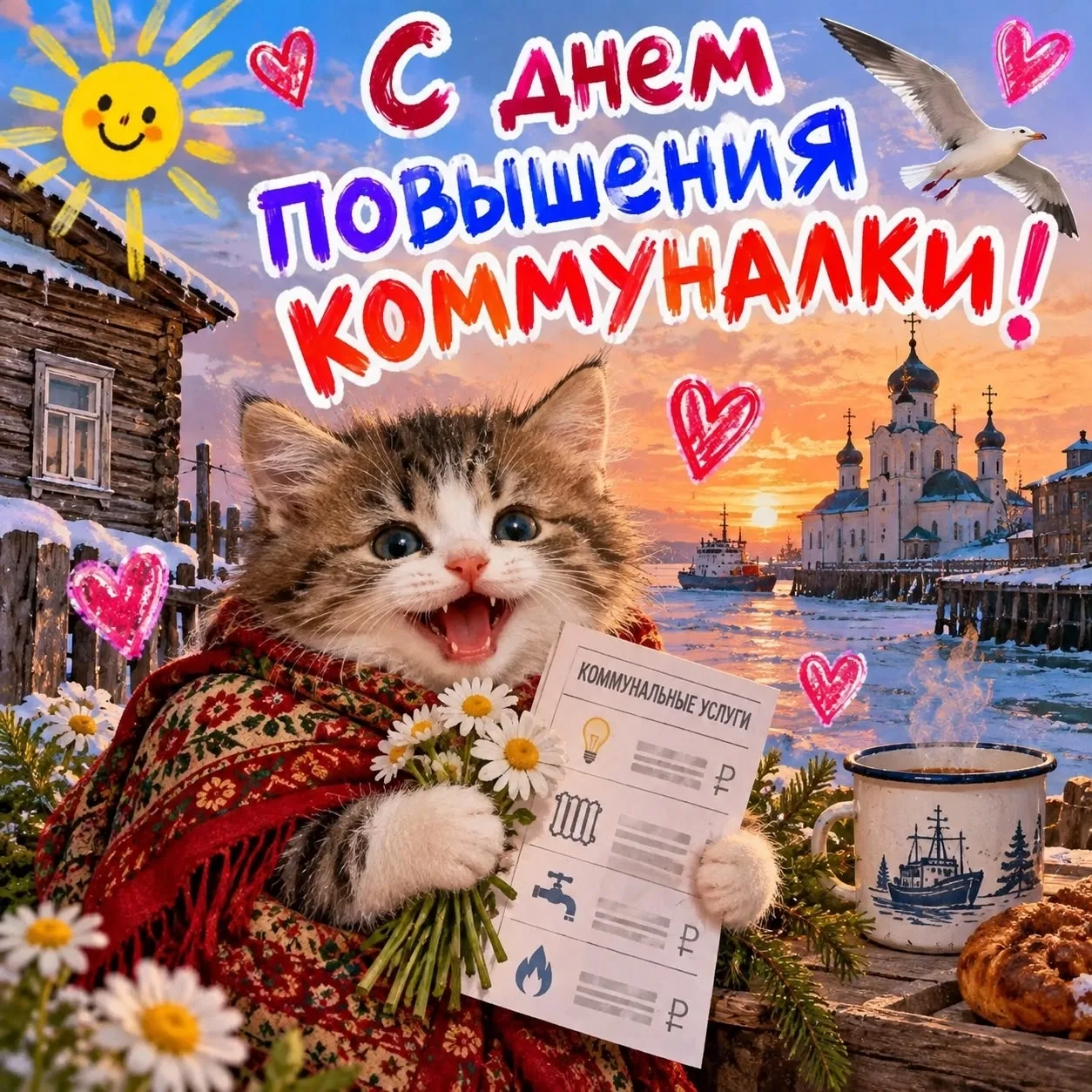 Ну, что, голубчики, с 1 октябрёй нас всех! С новым повышением цен на коммуналку в Архан...