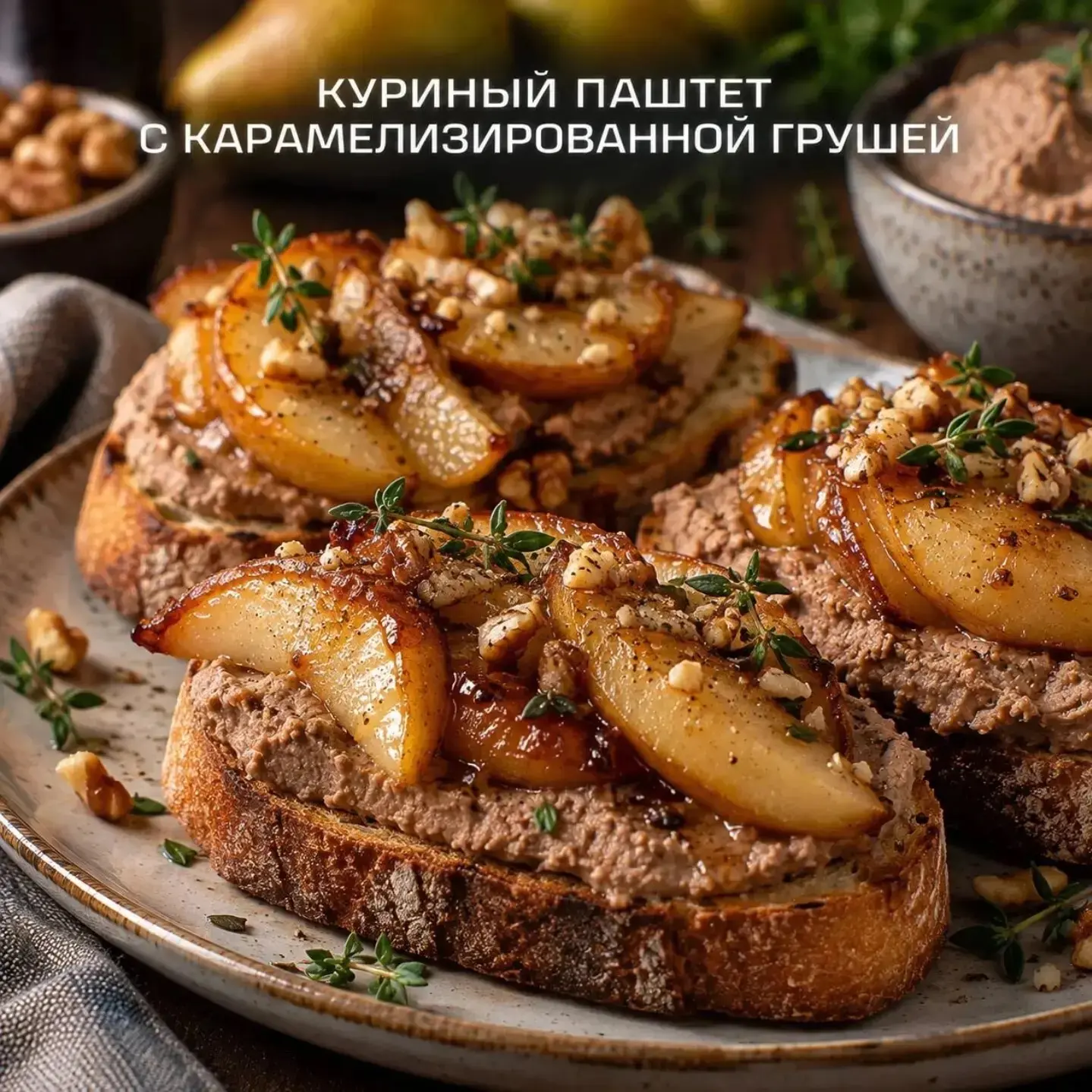 🍐 КУРИНЫЙ ПАШТЕТ С КАРАМЕЛИЗИРОВАННОЙ ГРУШЕЙ