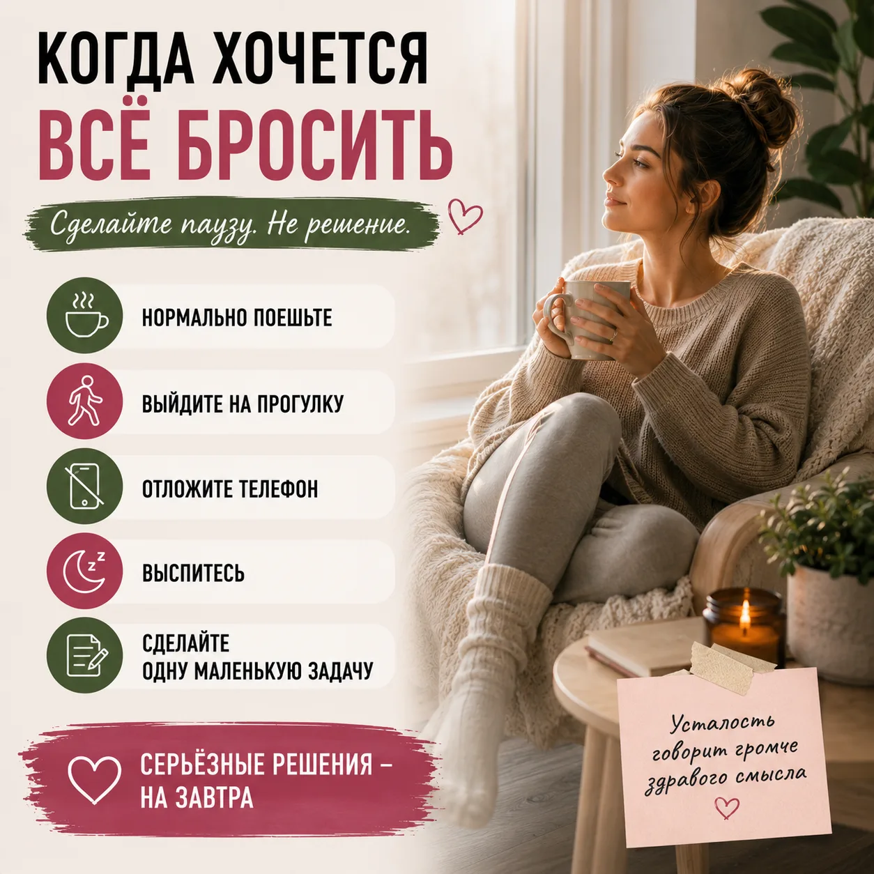 🫠 КОГДА ХОЧЕТСЯ ВСЁ БРОСИТЬ — НЕ ПРИНИМАЙТЕ РЕШЕНИЯ