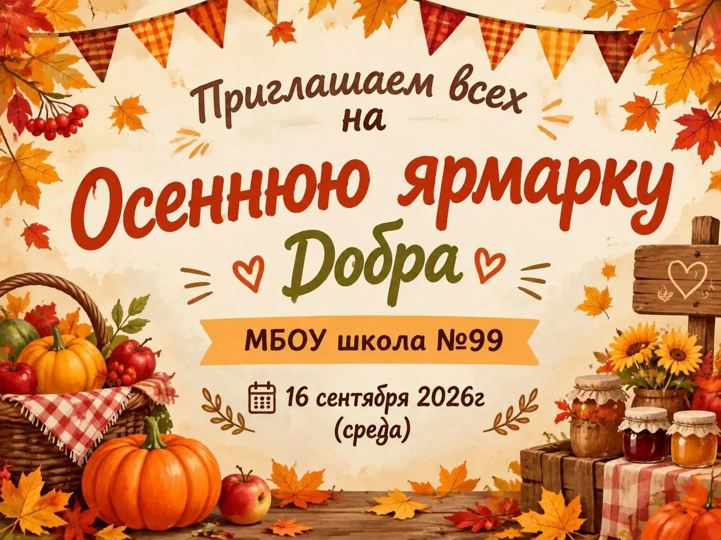 Внимание, 16 сентября в нашей школе пройдёт осенняя ярмарка Добра 🍁🍁🍁