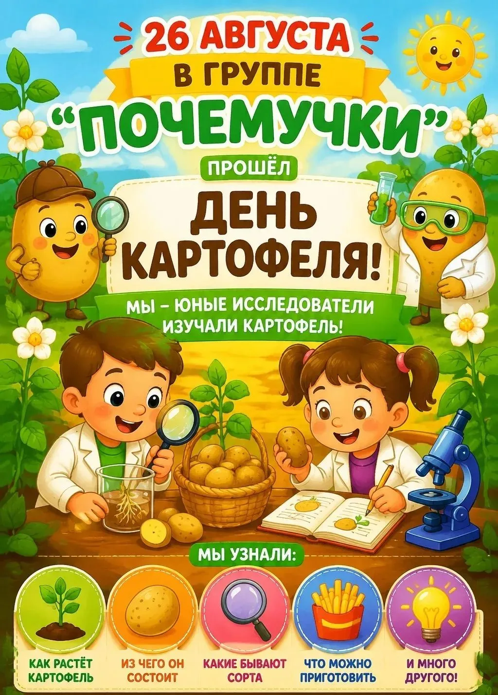 Юные исследователи в «Почемучках»: тайна обычного картофеля! 🥔🔬