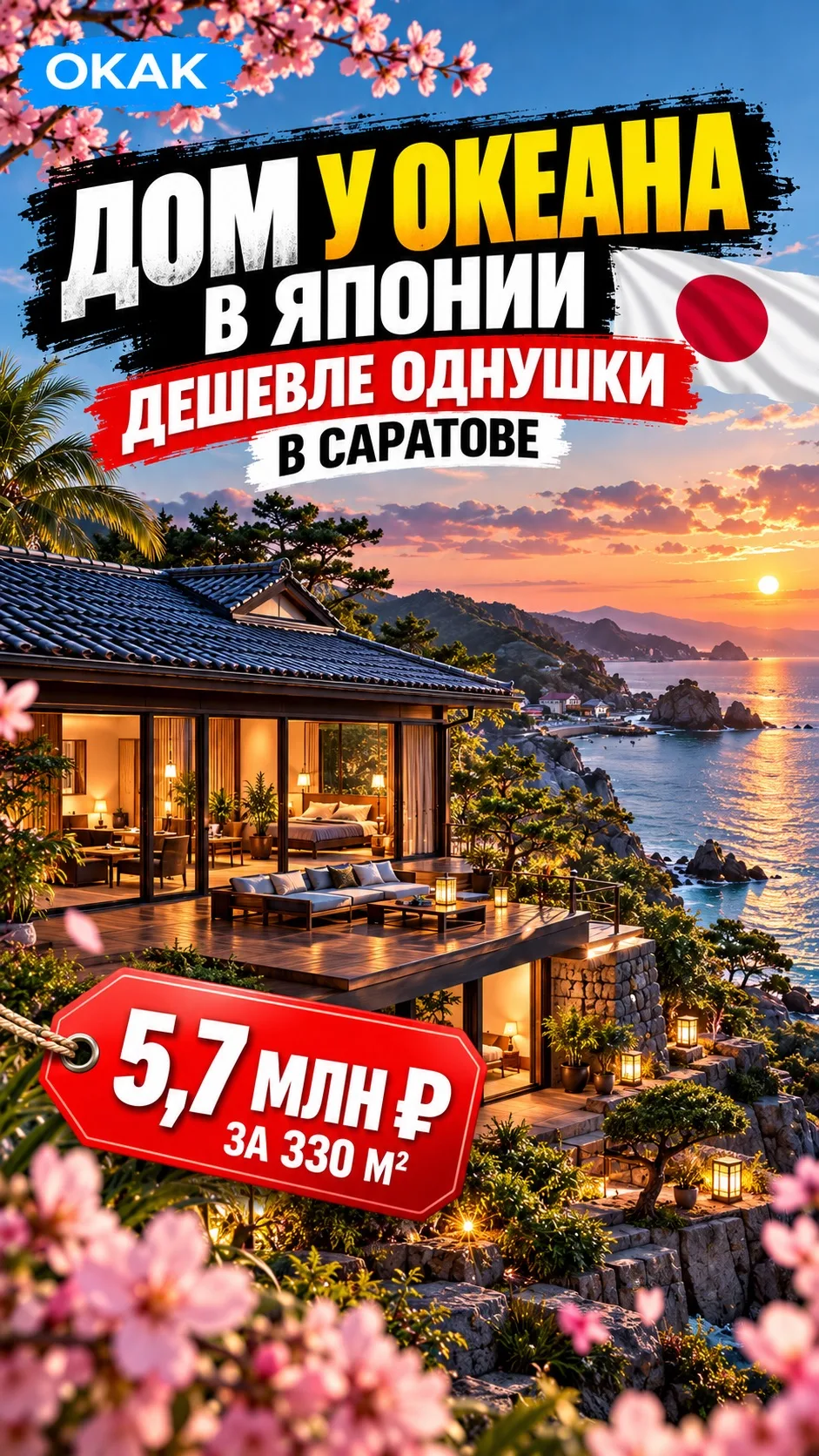 🏠 Дом у ОКЕАНА в Японии стоит дешевле однушки в Саратове — за 5,7 млн рублей можно заб...