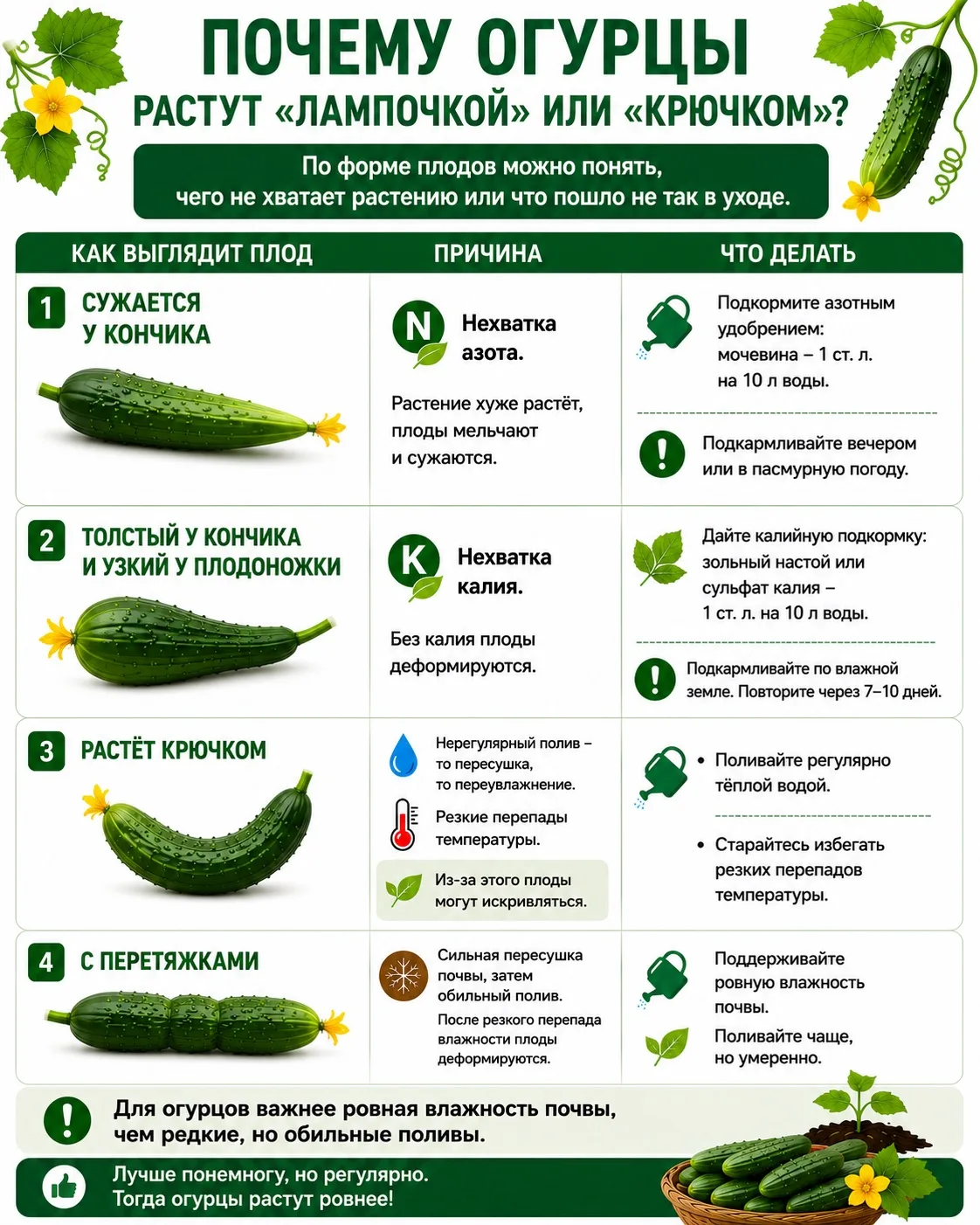 🥒 О ЧЁМ ГОВОРИТ ФОРМА ОГУРЦОВ