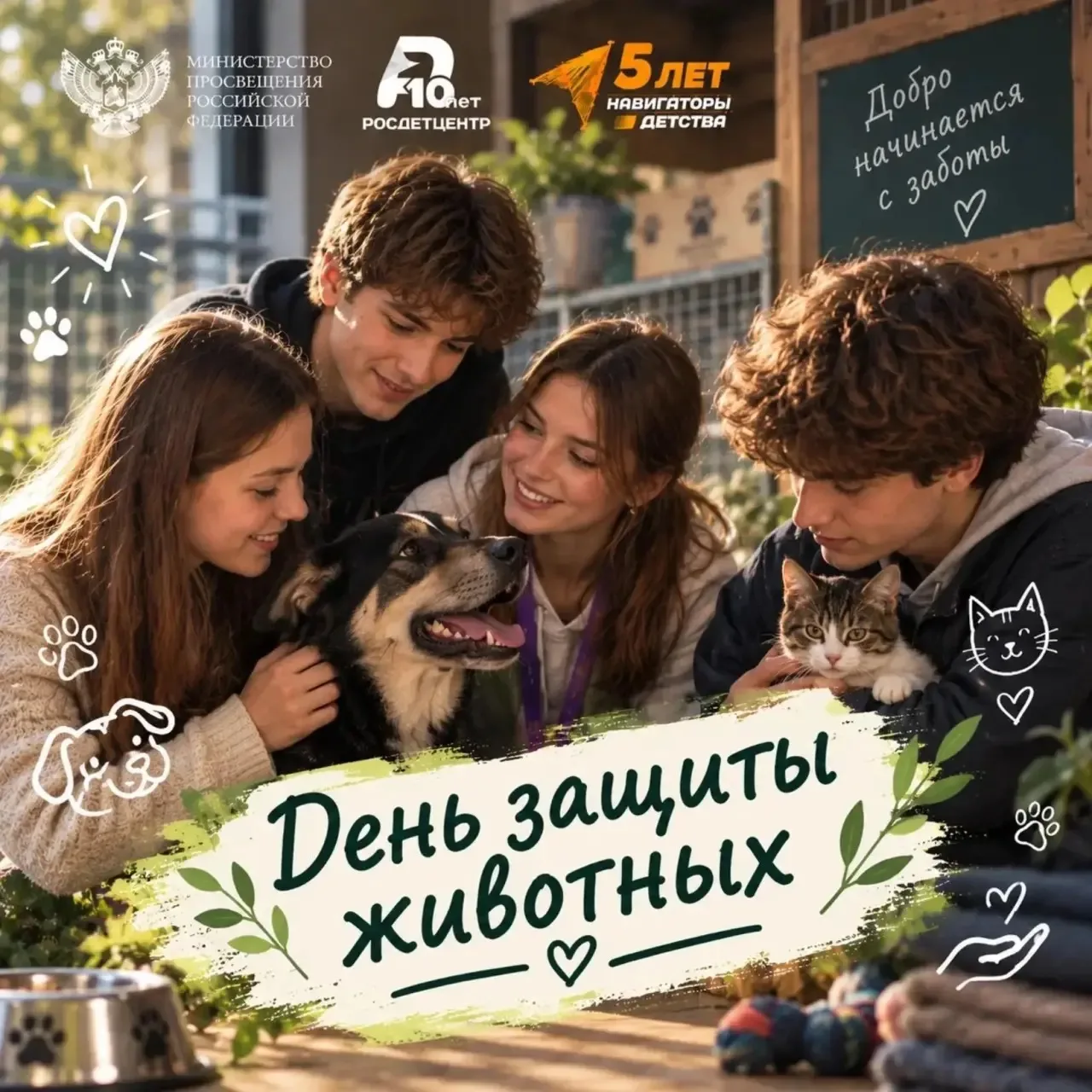 🇷🇺Все классы приняли участие в акции 🐈к дню защиты животных 🐶