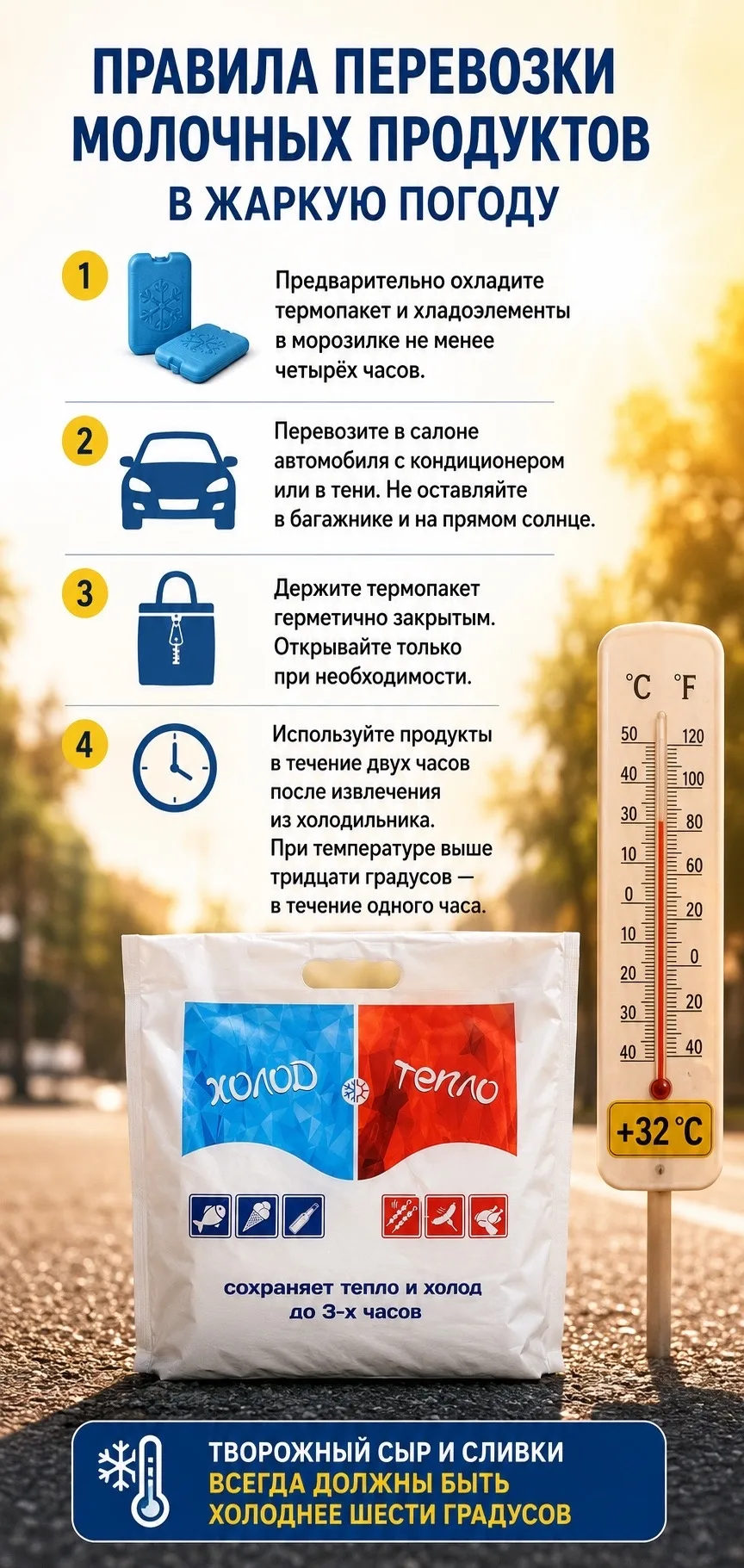 Как перевозить молочные продукты в жару?