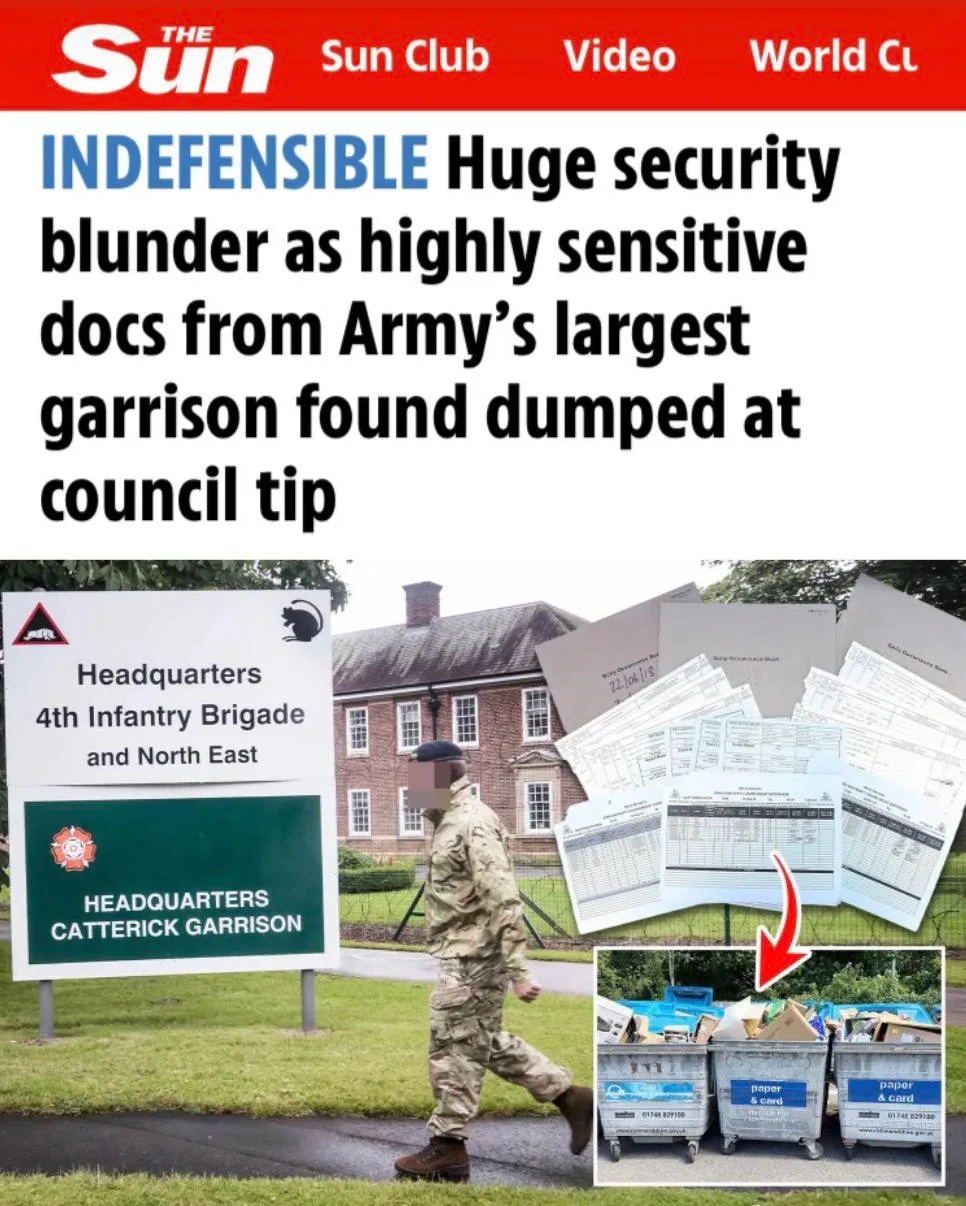 🇬🇧🧤 В Мелкобритании расследуют утечку военных документов из крупнейшей армейской базы