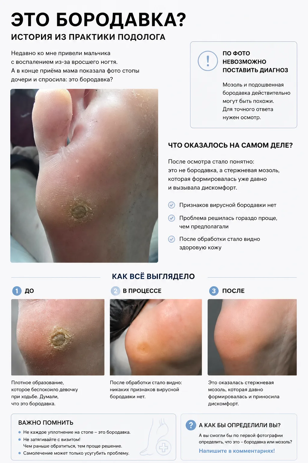 «Посмотрите на фото, это бородавка?»