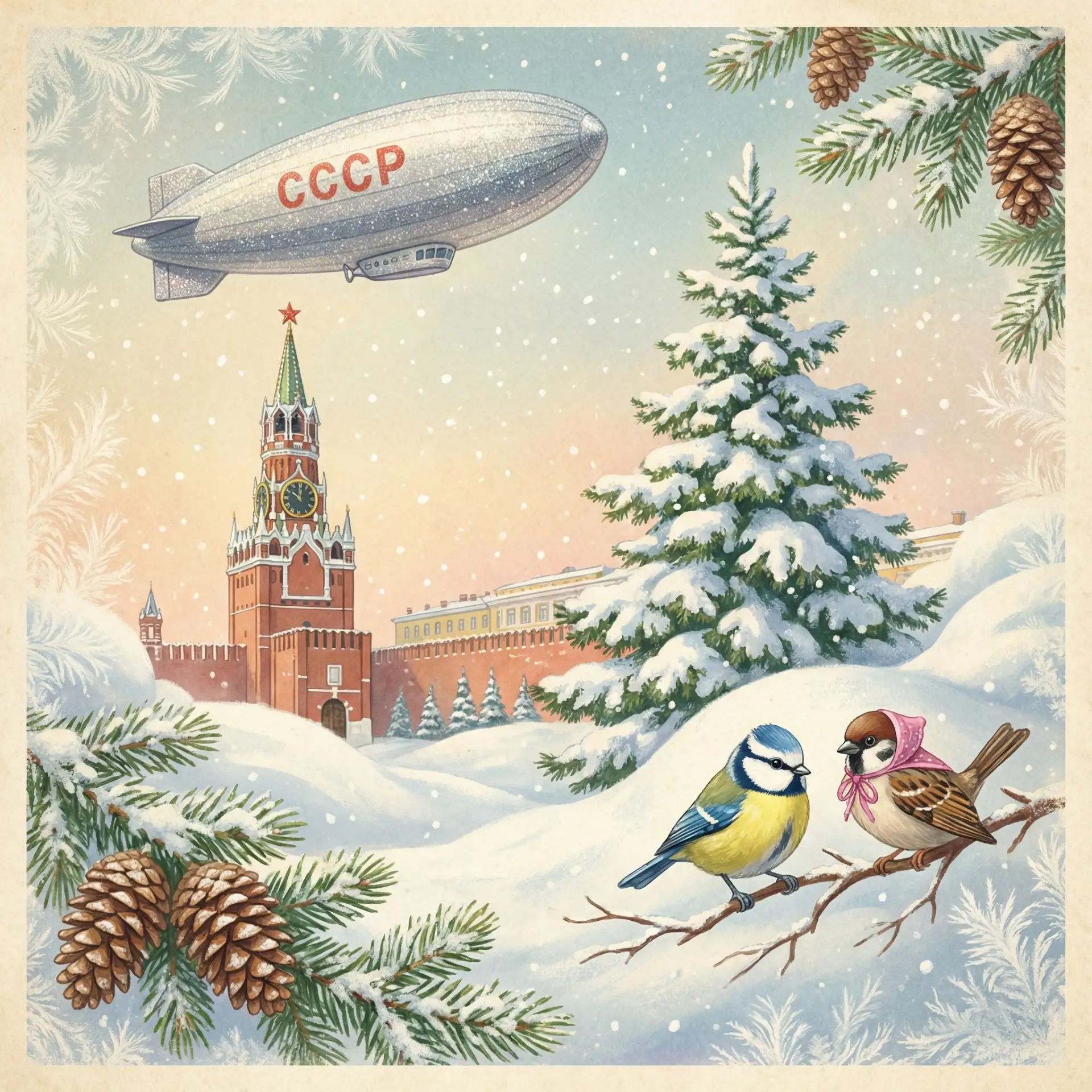 Москву засыпает снегом. Нынешняя зима такая снежная и умеренно-морозная. Красиво, конеч...