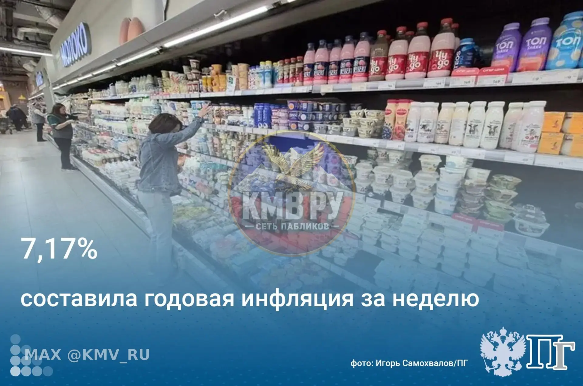 Годовая инфляция ускорилась с 6,26% до 7,17% за неделю с 29 сентября по 5 октября, согл...