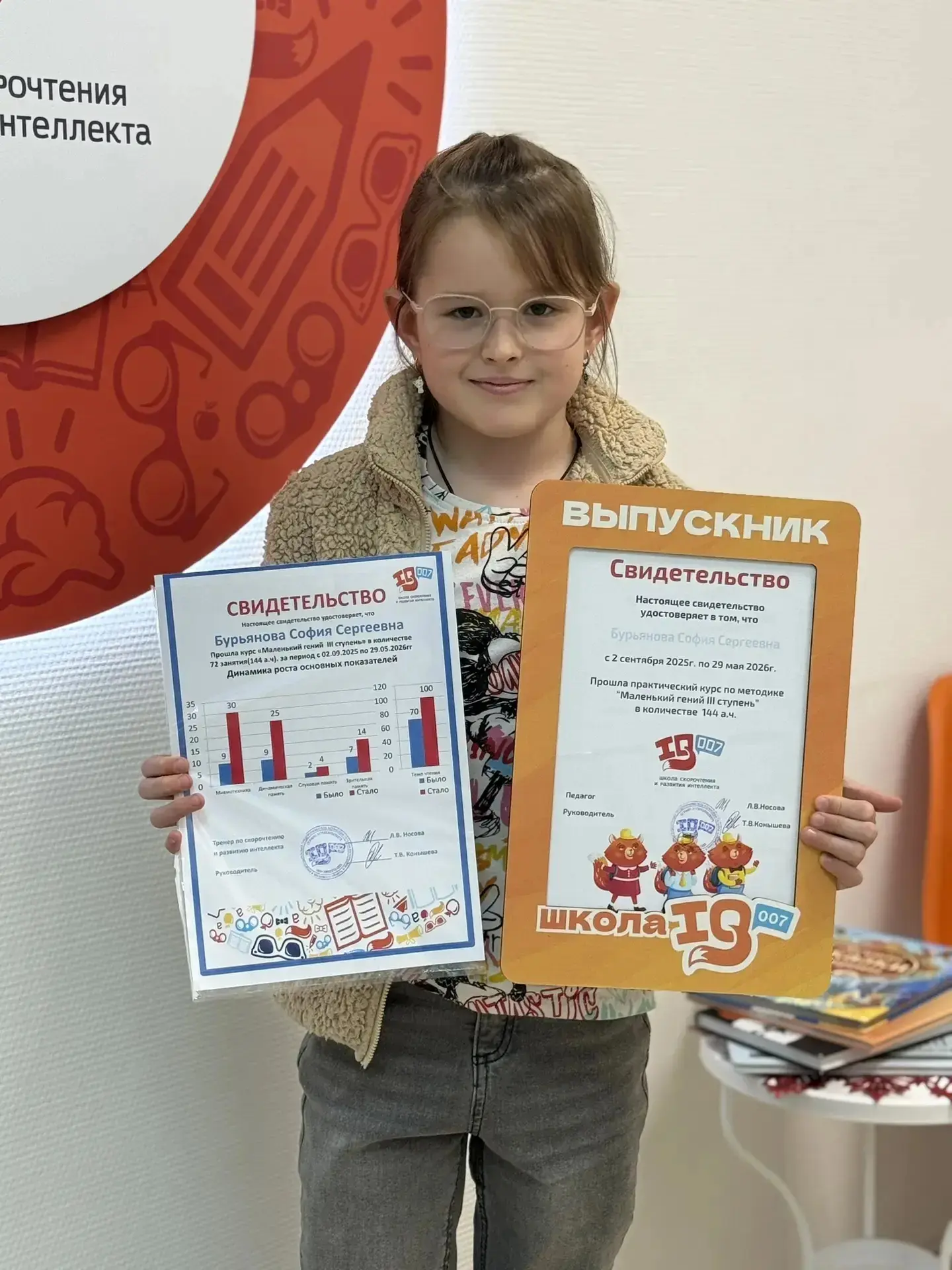 София прошла уже третью ступень курса Маленький гений! 🎓✨