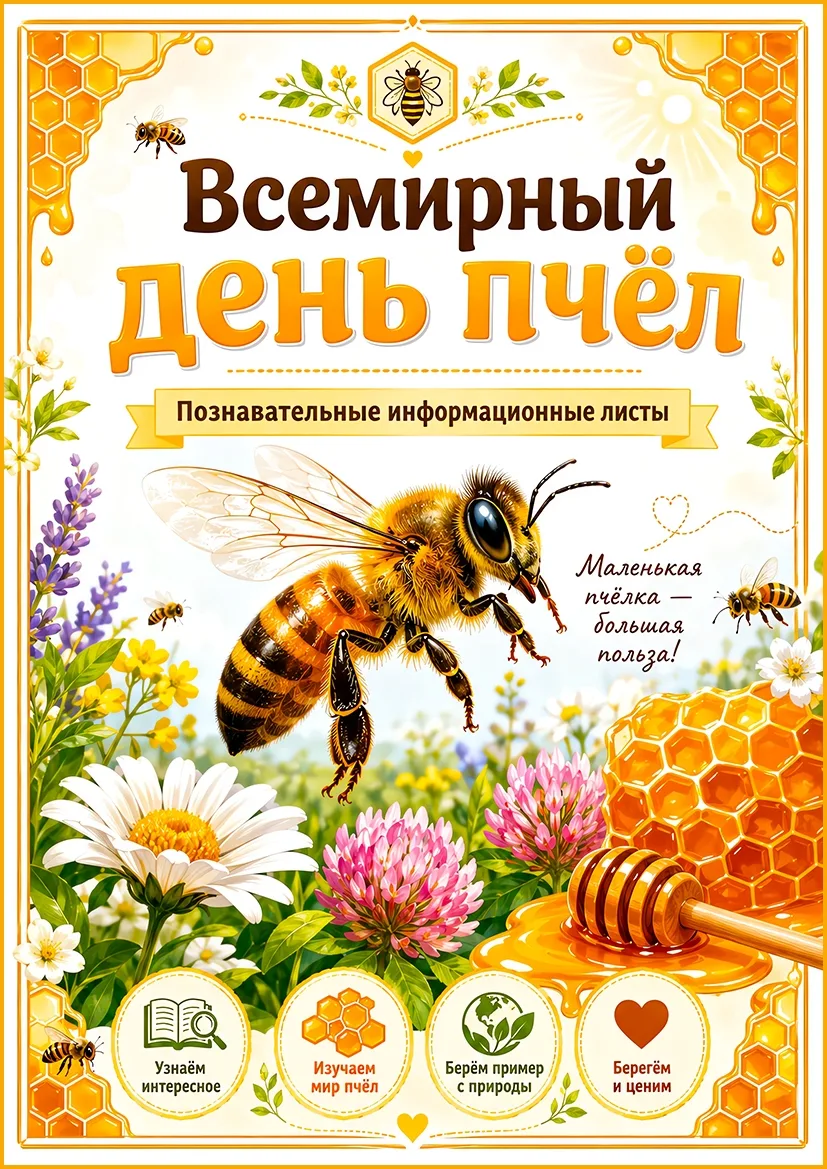 20 мая отмечается Всемирный день пчёл. Прошло тематическое занятие, посвящённое этим уд...