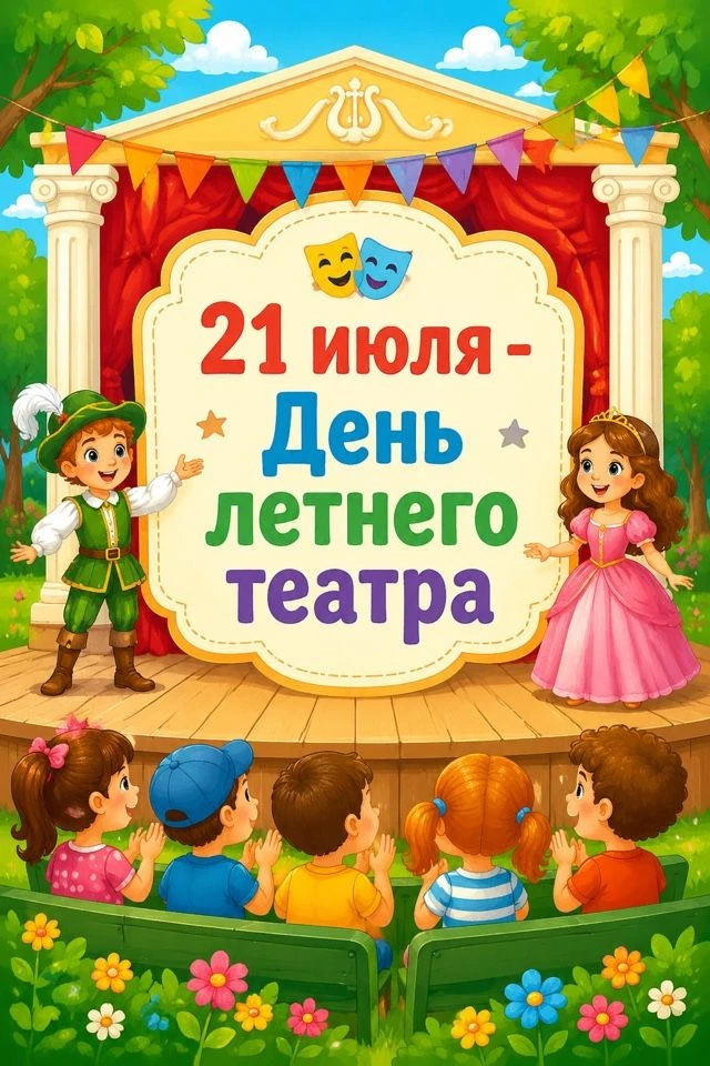 🎠21 июля - день необычного и очень доброго праздника — День летнего театра! 

В этот день принято н
