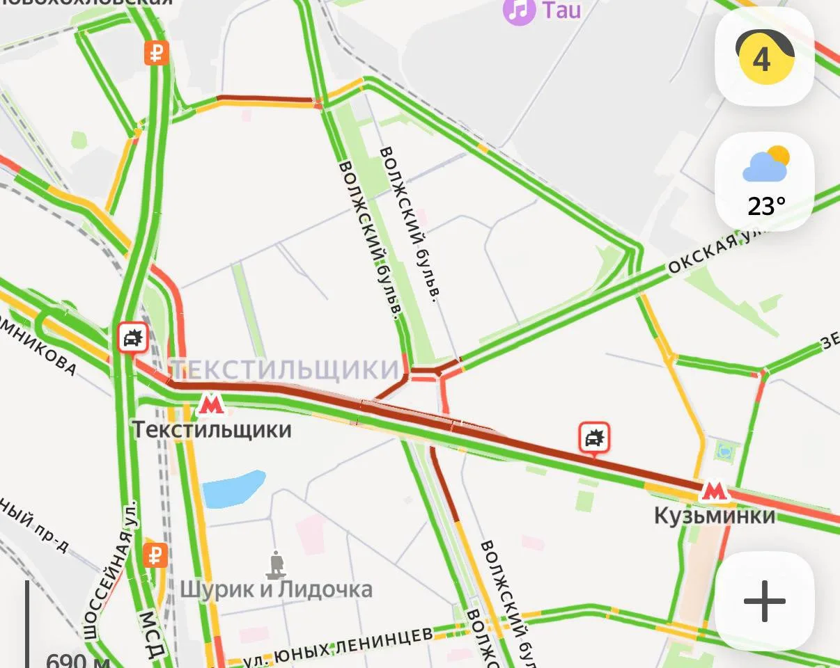 Массовое ДТП в районе метро «Текстильщики»: на Волгоградском проспекте под эстакадой МСД столкнулись