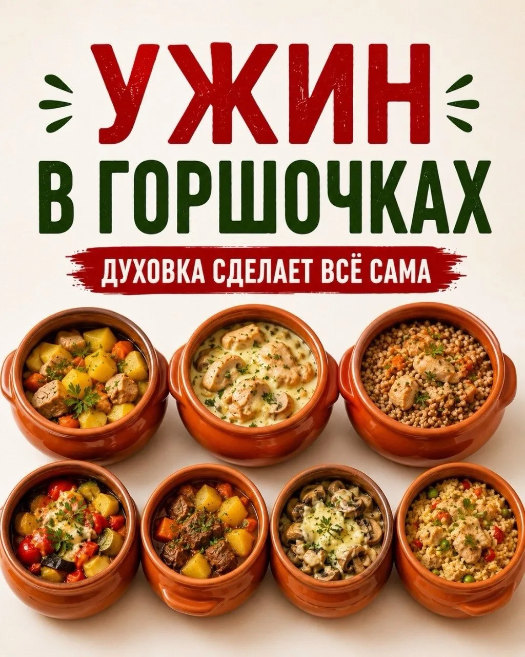 🥘7 сытных ужинов в горшочках