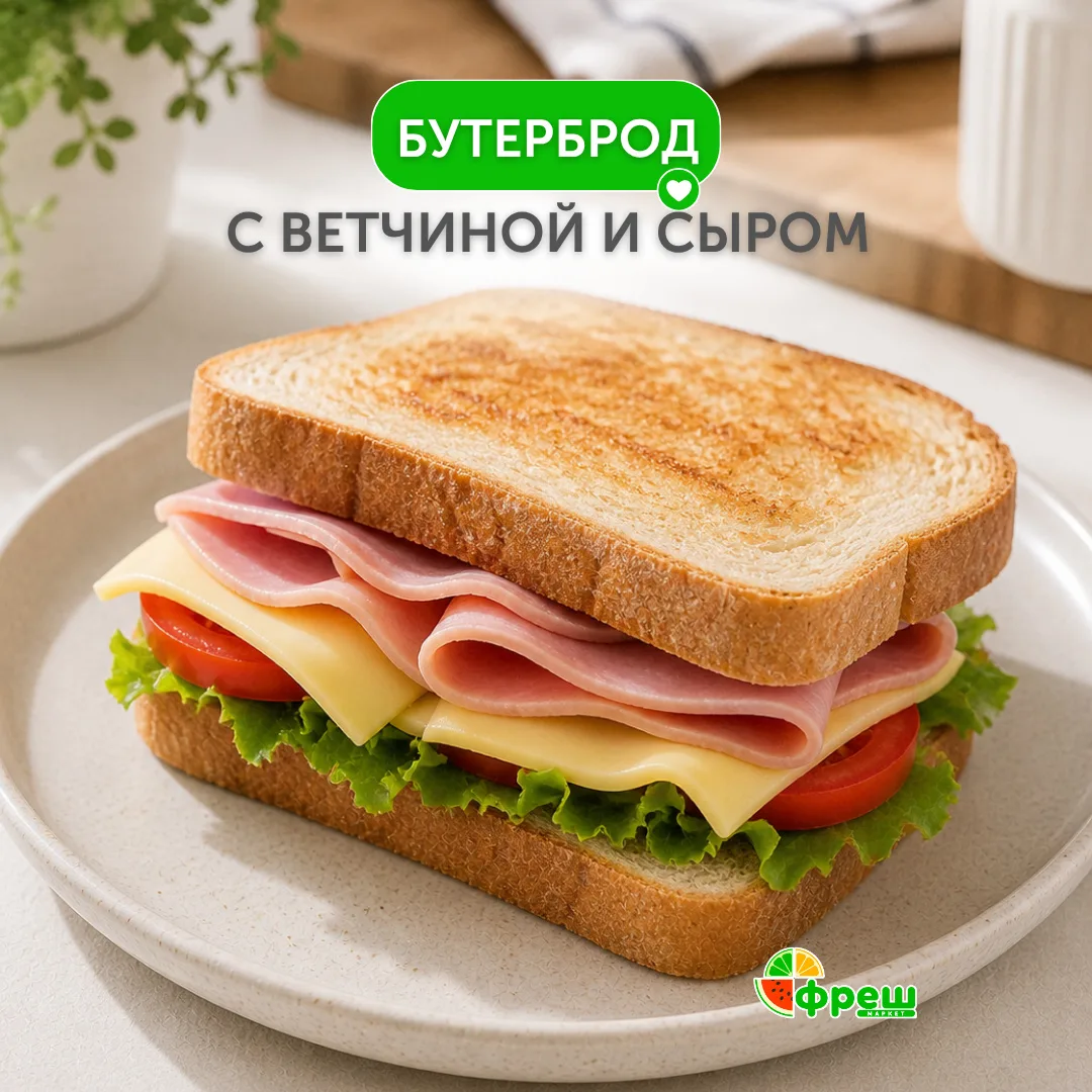 🥪 Бутерброд с ветчиной и сыром — настоящая классика утра. Быстро готовится, отлично на...