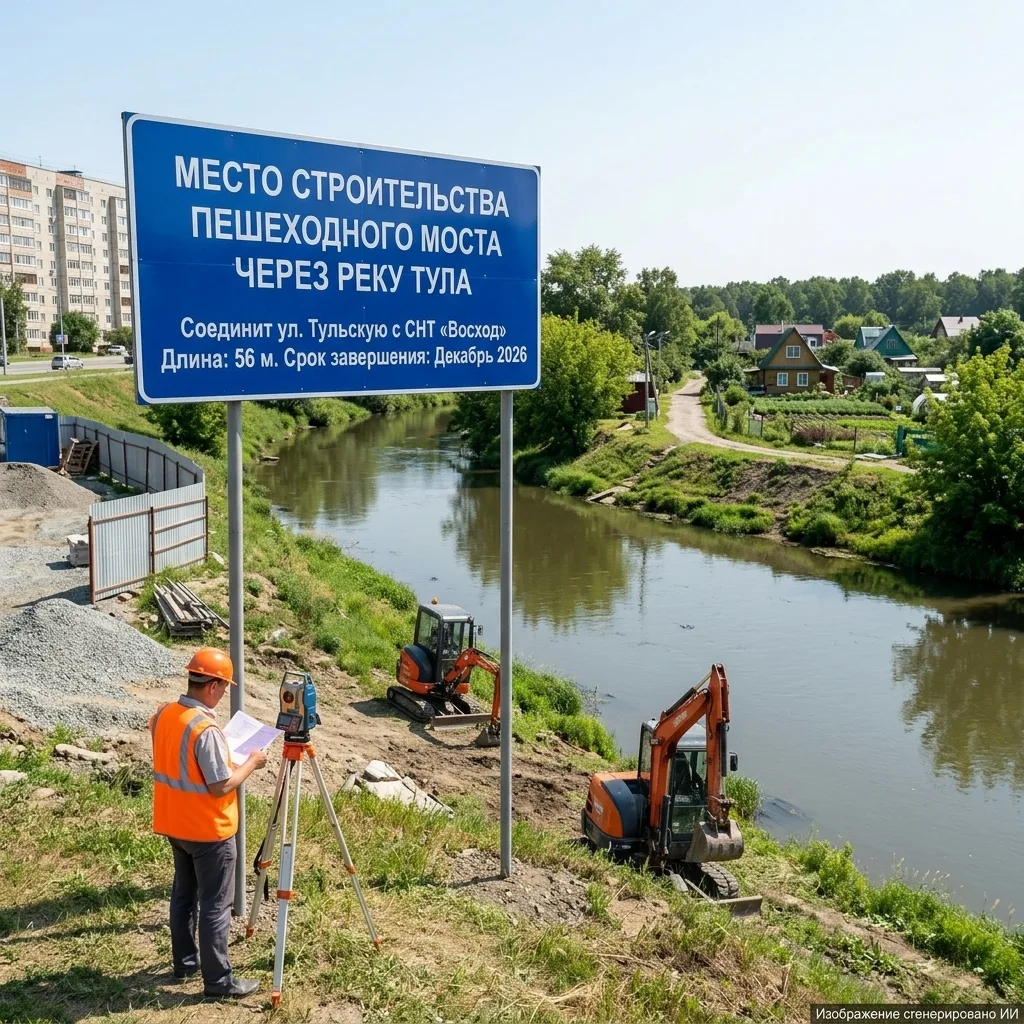 В Новосибирске возведут новый пешеходный мост через реку Тула