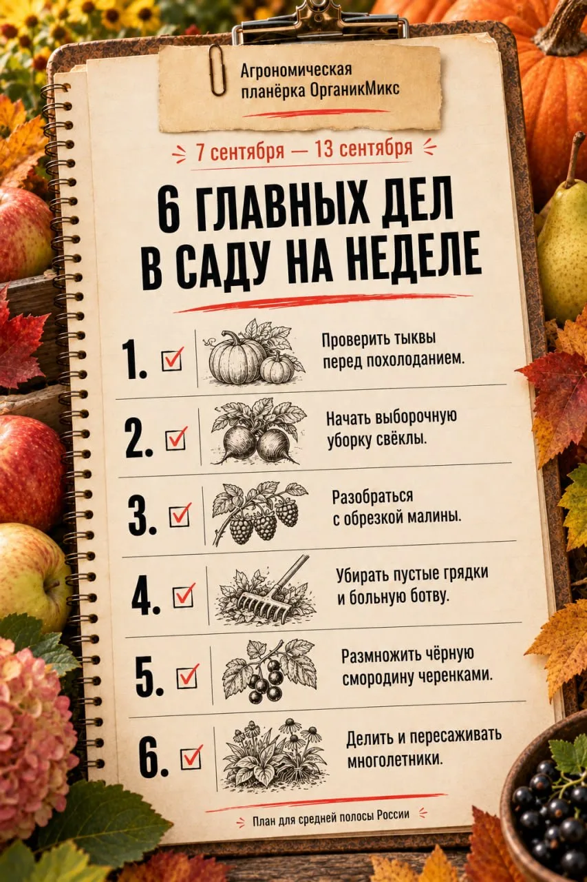 🌿 АГРОНОМИЧЕСКАЯ ПЛАНЁРКА | 7–13 СЕНТЯБРЯ
