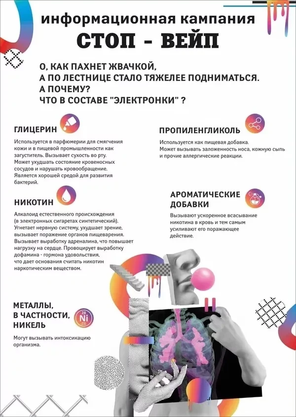 ☁️ Пар иллюзий: почему вейпинг — это не безопасная альтернатива.
Дым сигарет остался в прошлом, усту