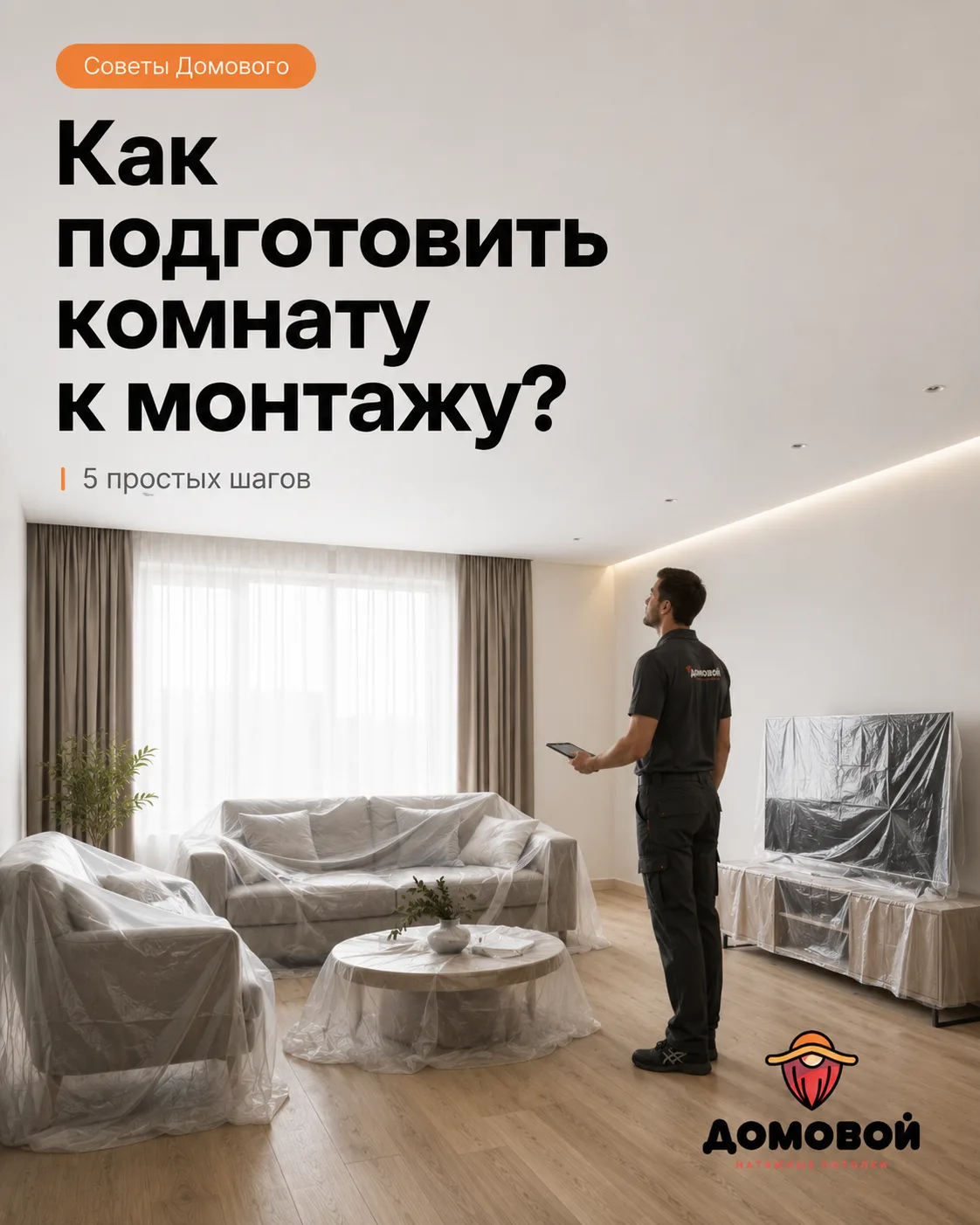 Можно ли установить натяжной потолок, если в комнате уже стоит мебель?