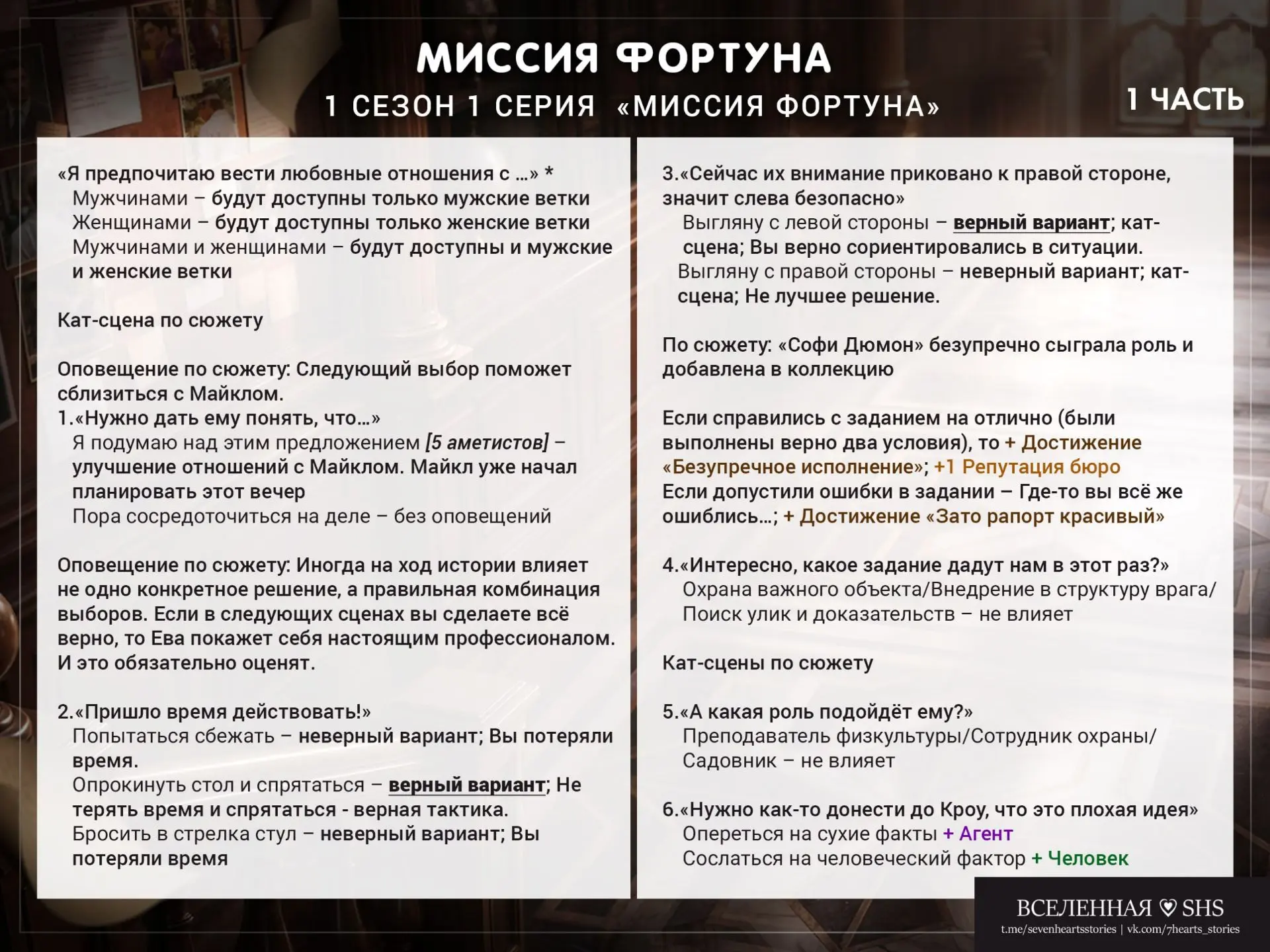 Рады сообщить, что обновленная история "Миссия фортуна" уже доступна для вас 😀

Автор истории — Але