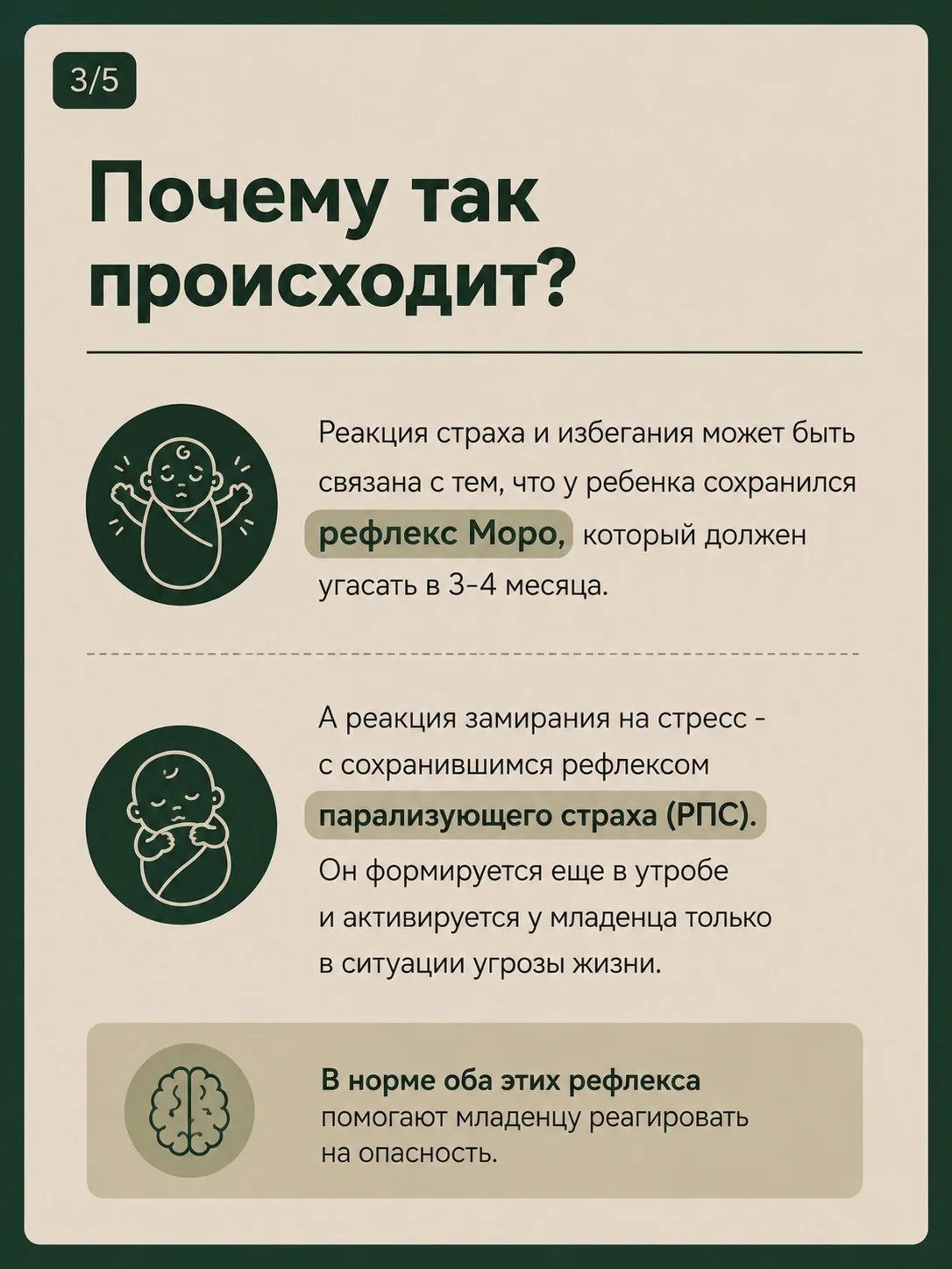 Начинаем новую тему — разговор о рефлексах у детей.