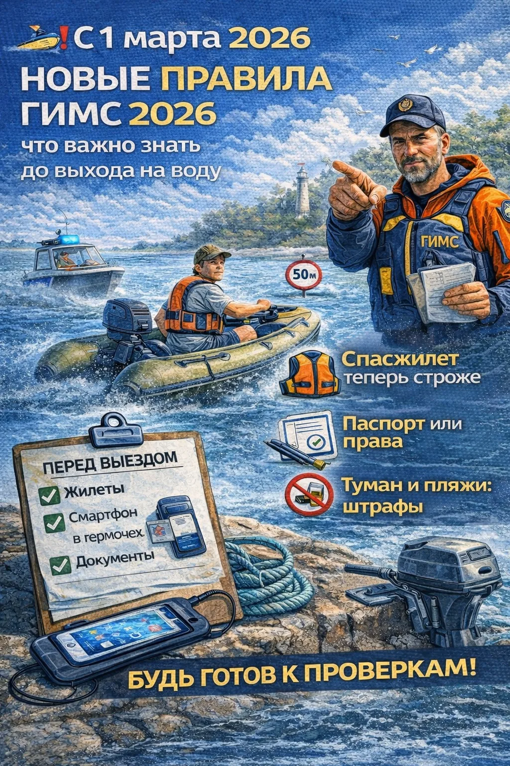 🚤❗️ Новые правила ГИМС 2026 — что важно знать до выхода на воду