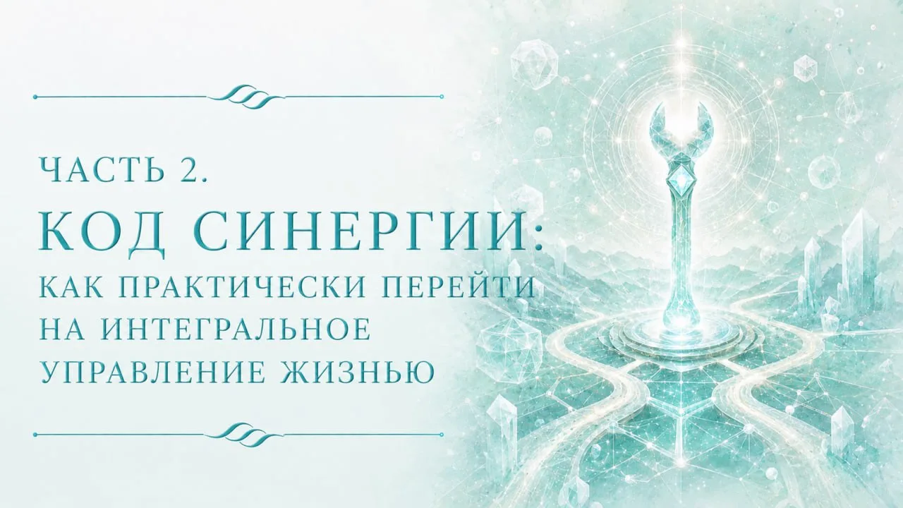 ЧАСТЬ 2. КОД СИНЕРГИИ: КАК ПРАКТИЧЕСКИ ПЕРЕЙТИ НА ИНТЕГРАЛЬНОЕ УПРАВЛЕНИЕ ЖИЗНЬЮ

Мы разобрали, поче
