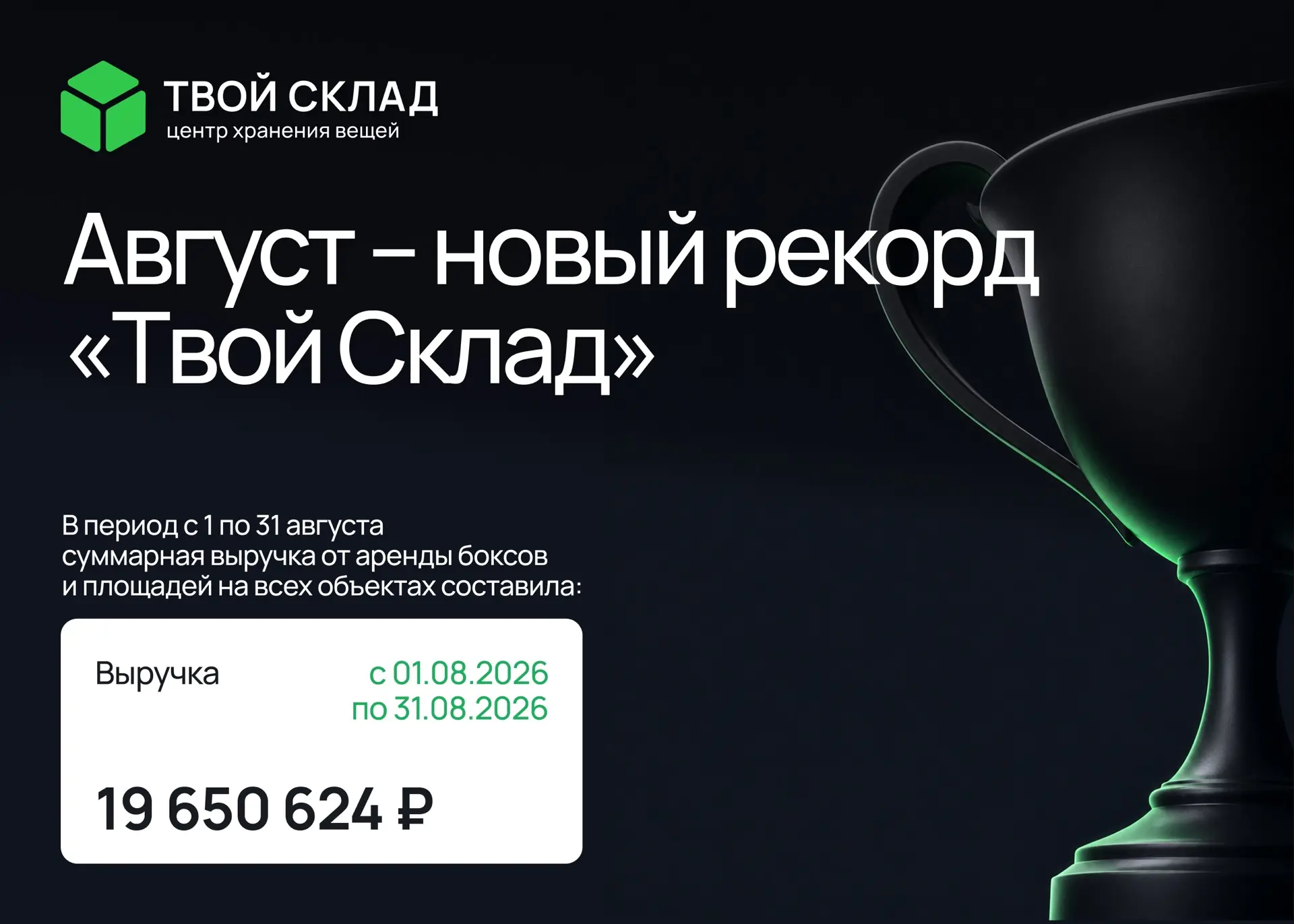 🏆 Август - новый рекорд «Твой Склад»