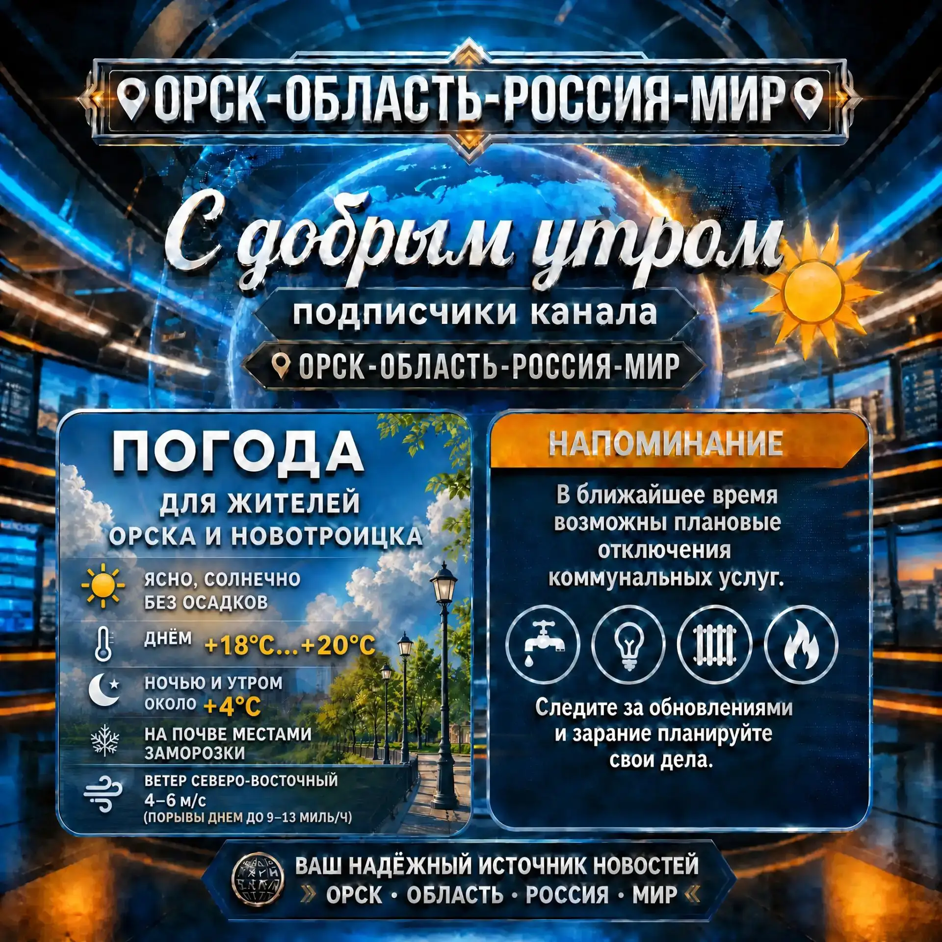 ☀️ Доброе утро, дорогие подписчики нашего канала 📌Орск-Область-Россия-Мир📌