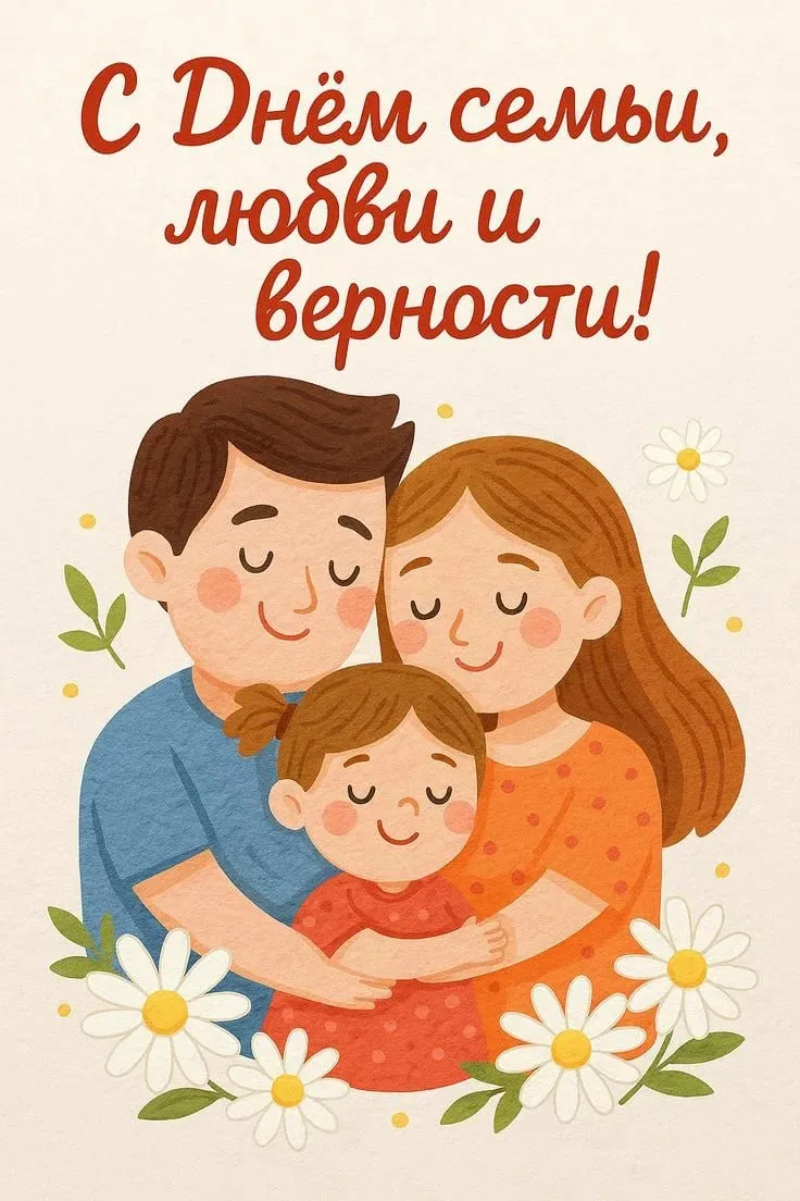 Наш с вами праздник. День семьи ❤️
 
Ника, сегодня особенный день — День семьи, любви и верности.
 
