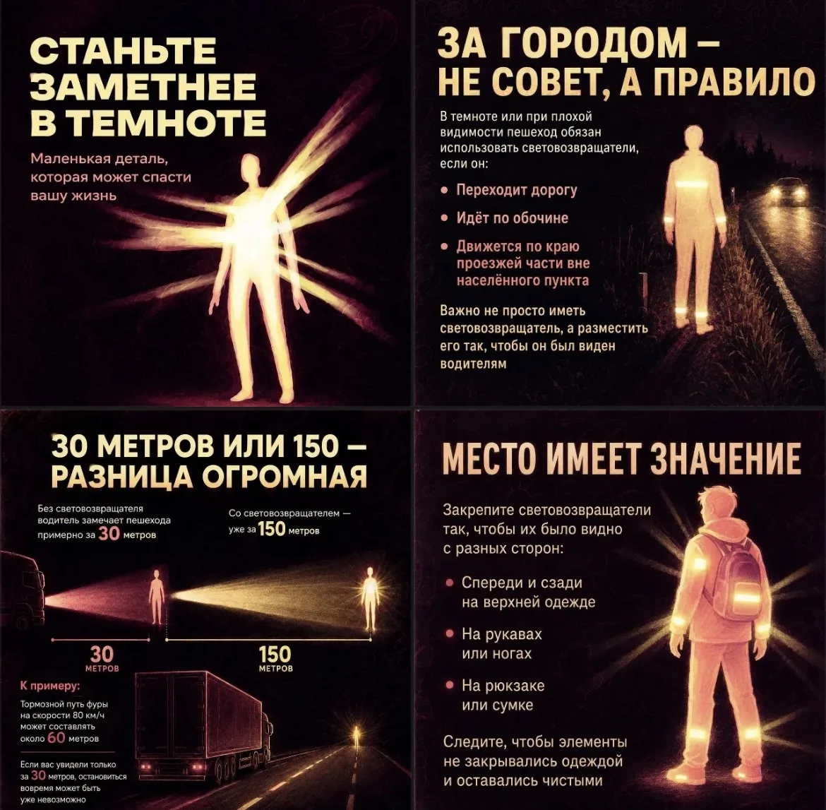 🌙 В темноте привычный маршрут может стать опаснее