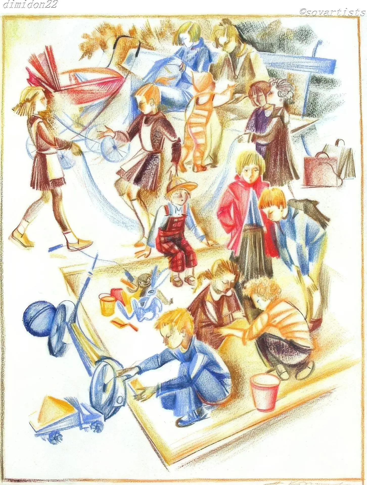 Корнилова Наталия Игоревна (р. 28.05.1952, Ленинград). «Осень». 1983 год. Бумага, цветн...