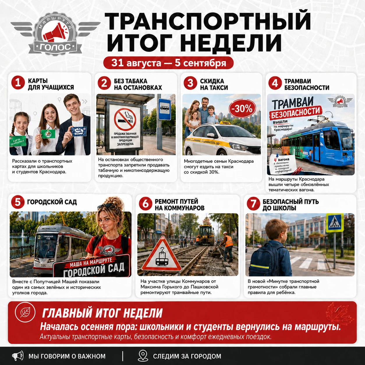 🚍 ТРАНСПОРТНЫЙ ИТОГ НЕДЕЛИ | 31 августа — 5 сентября