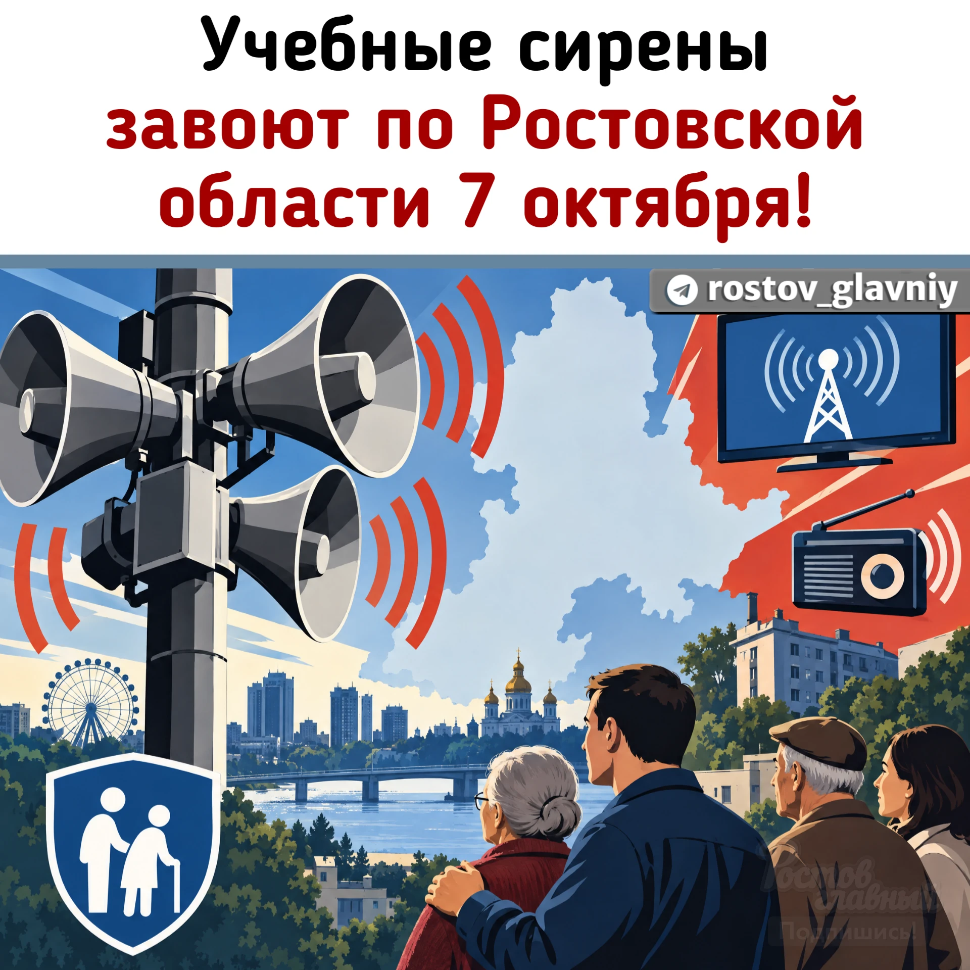 🚨 Учебные сирены завоют по Ростовской области!