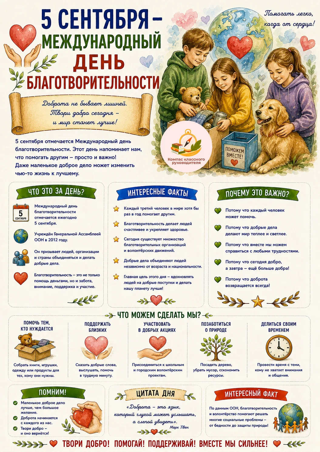 5 сентября — Международный день благотворительности🕊️